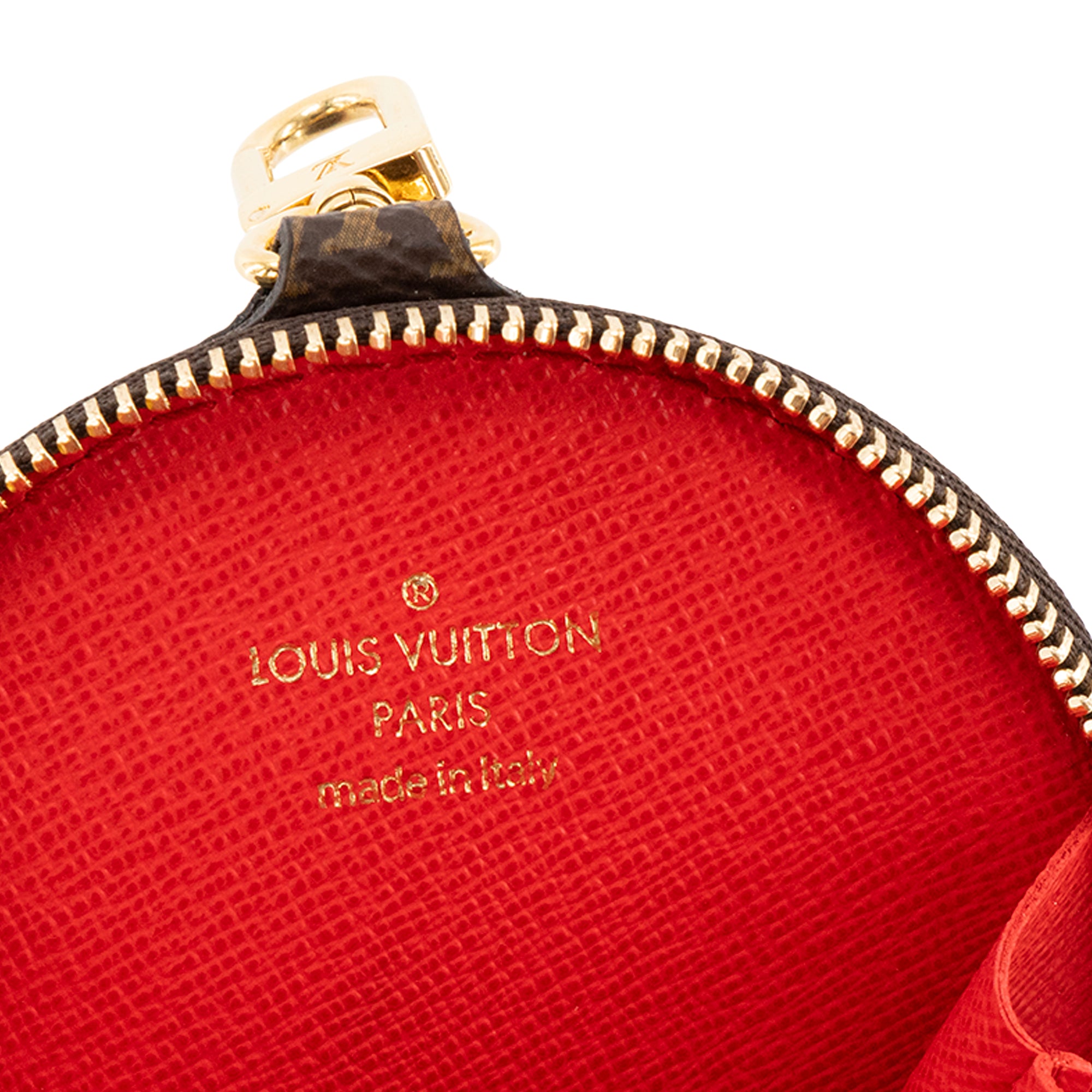 LOUIS VUITTON - Porte-monnaie rond Louis Vuitton en toile monogrammée marron