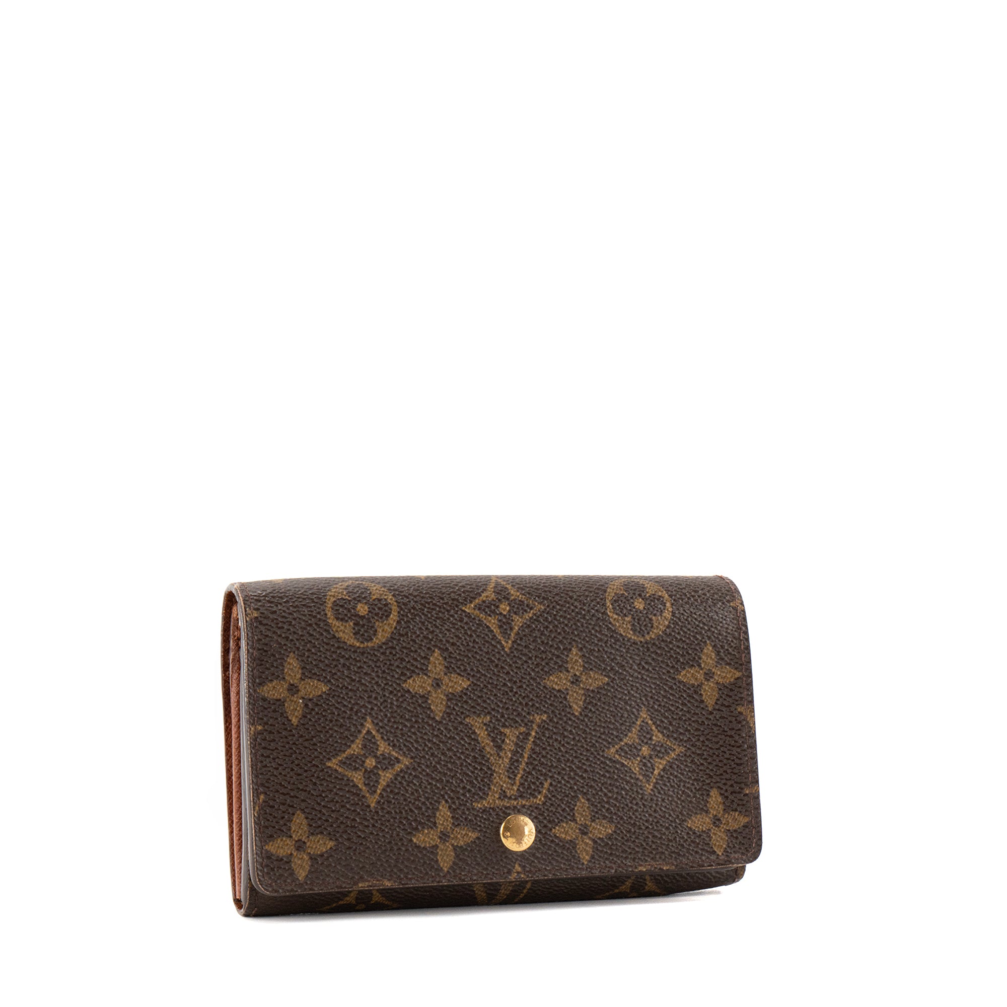 LOUIS VUITTON - Porte-monnaie Trésor Louis Vuitton en toile enduite monogrammée vintage