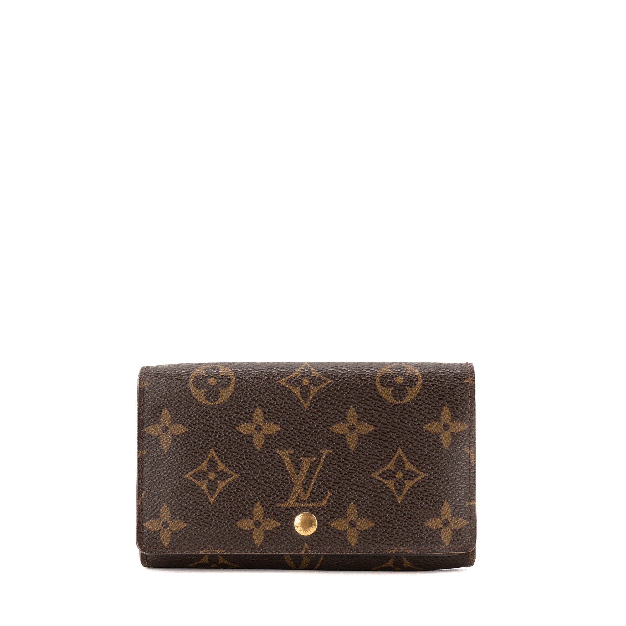 LOUIS VUITTON - Porte-monnaie Trésor Louis Vuitton en toile enduite monogrammée vintage