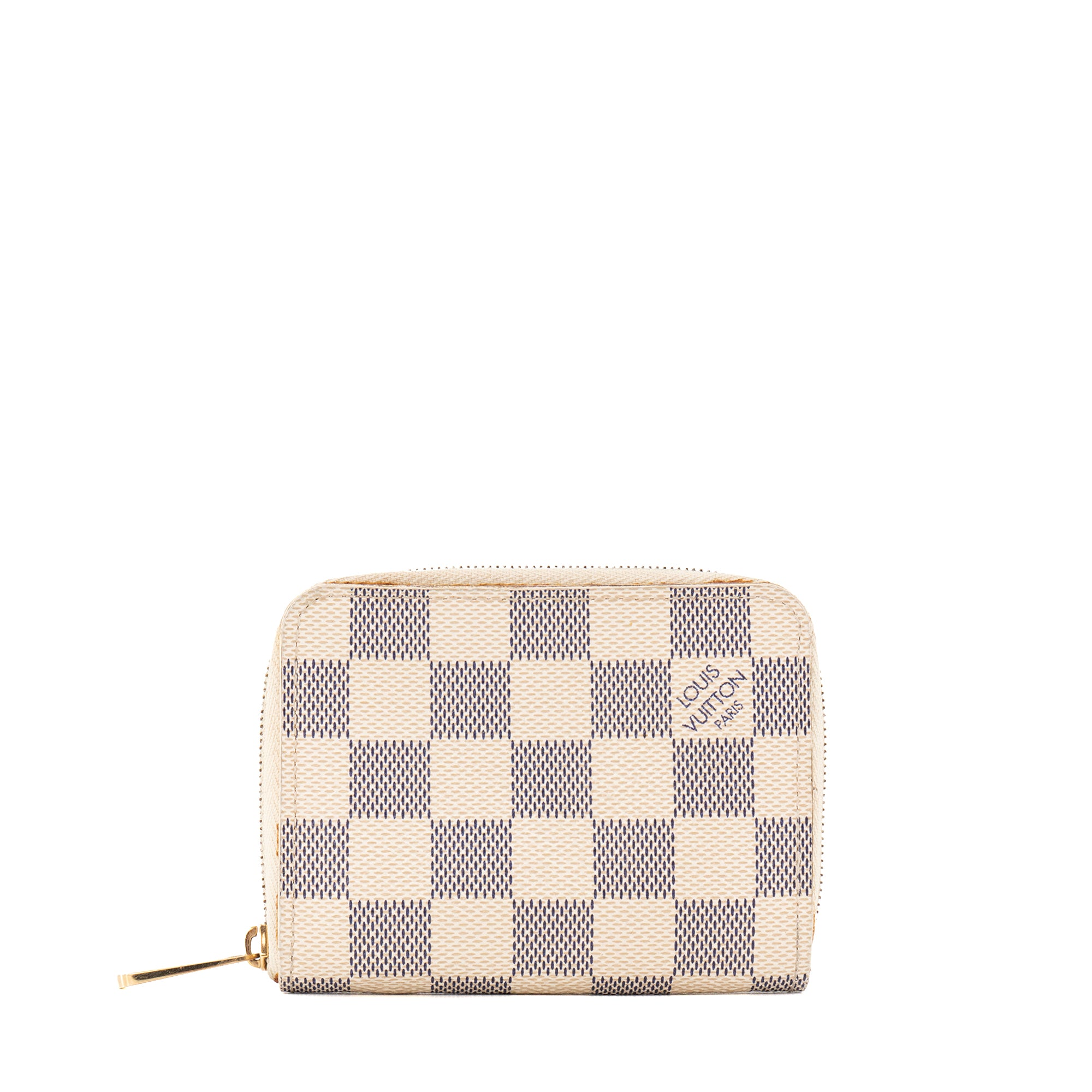 LOUIS VUITTON - Porte monnaie Zippy Louis Vuitton en toile damier azur