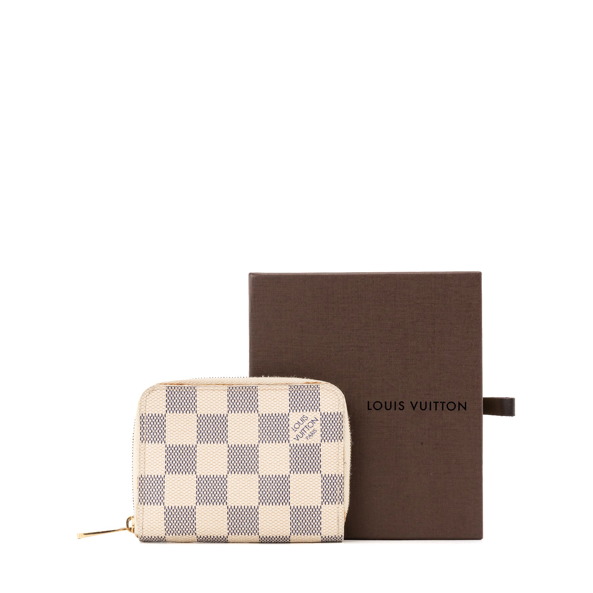 LOUIS VUITTON - Porte monnaie Zippy Louis Vuitton en toile damier azur