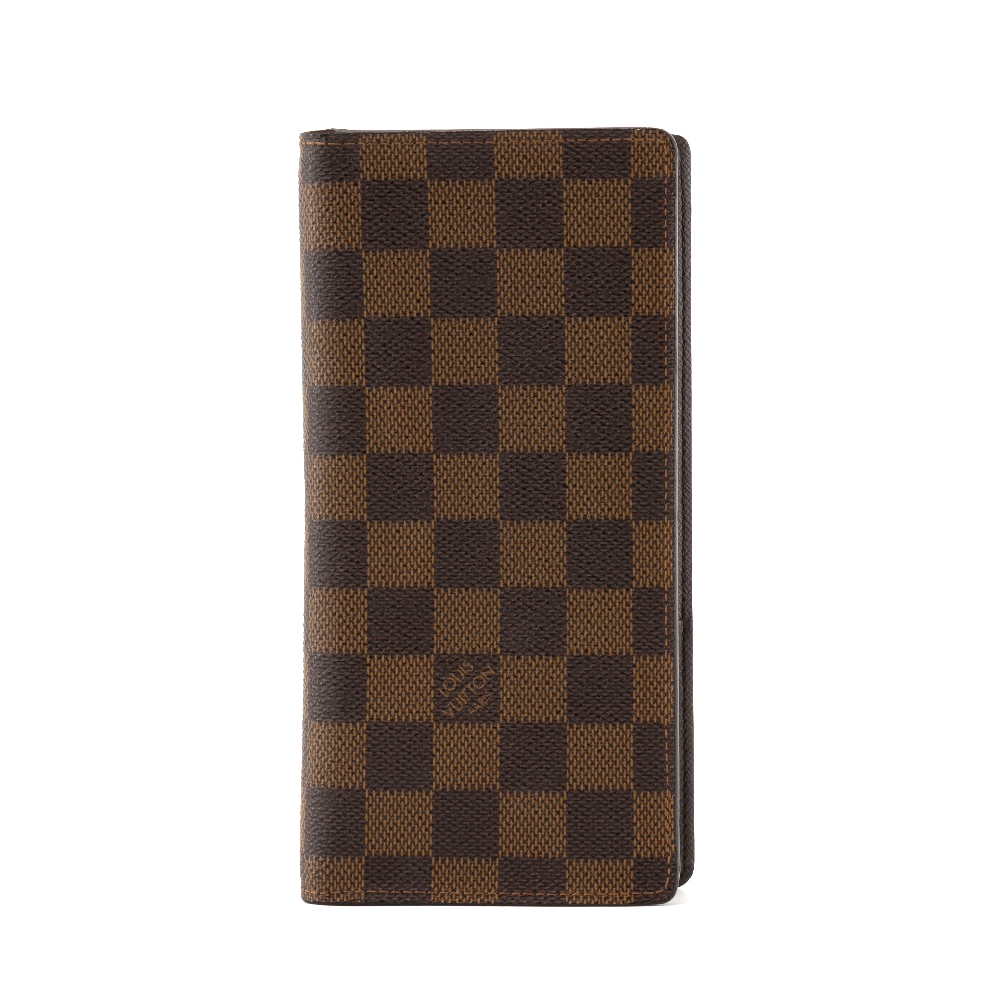 LOUIS VUITTON - Portefeuille Brazza Louis Vuitton en toile damier ébène