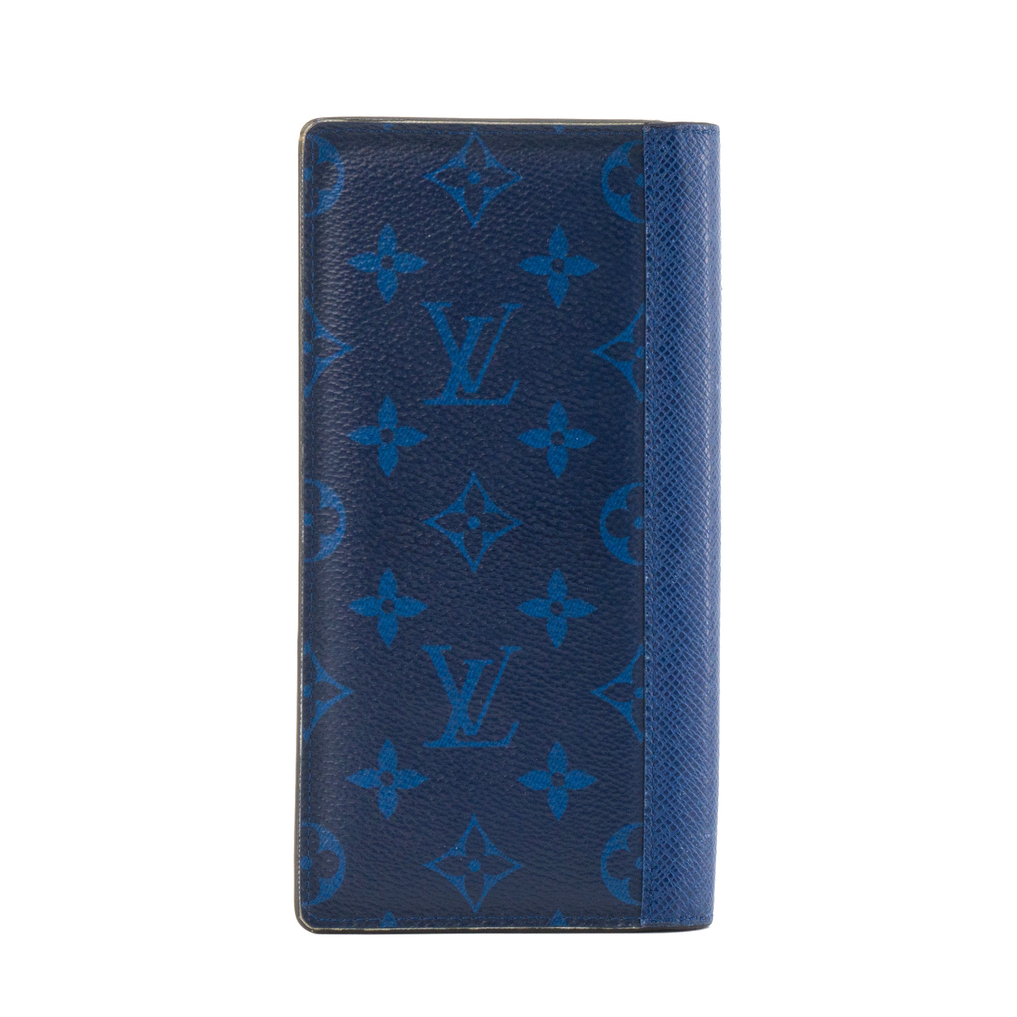 LOUIS VUITTON - Portefeuille Brazza Louis Vuitton en toile monogrammée bleu
