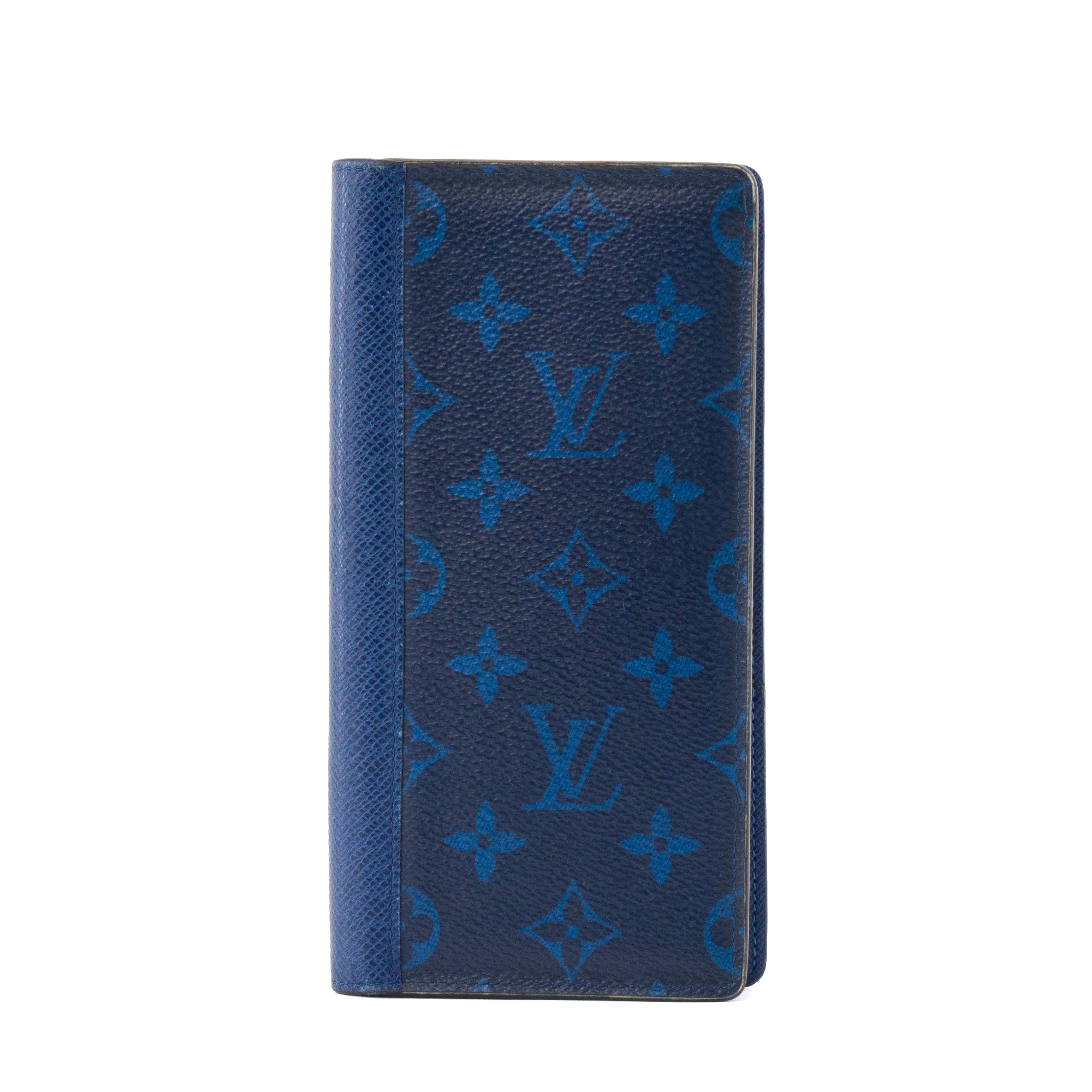 LOUIS VUITTON - Portefeuille Brazza Louis Vuitton en toile monogrammée bleu