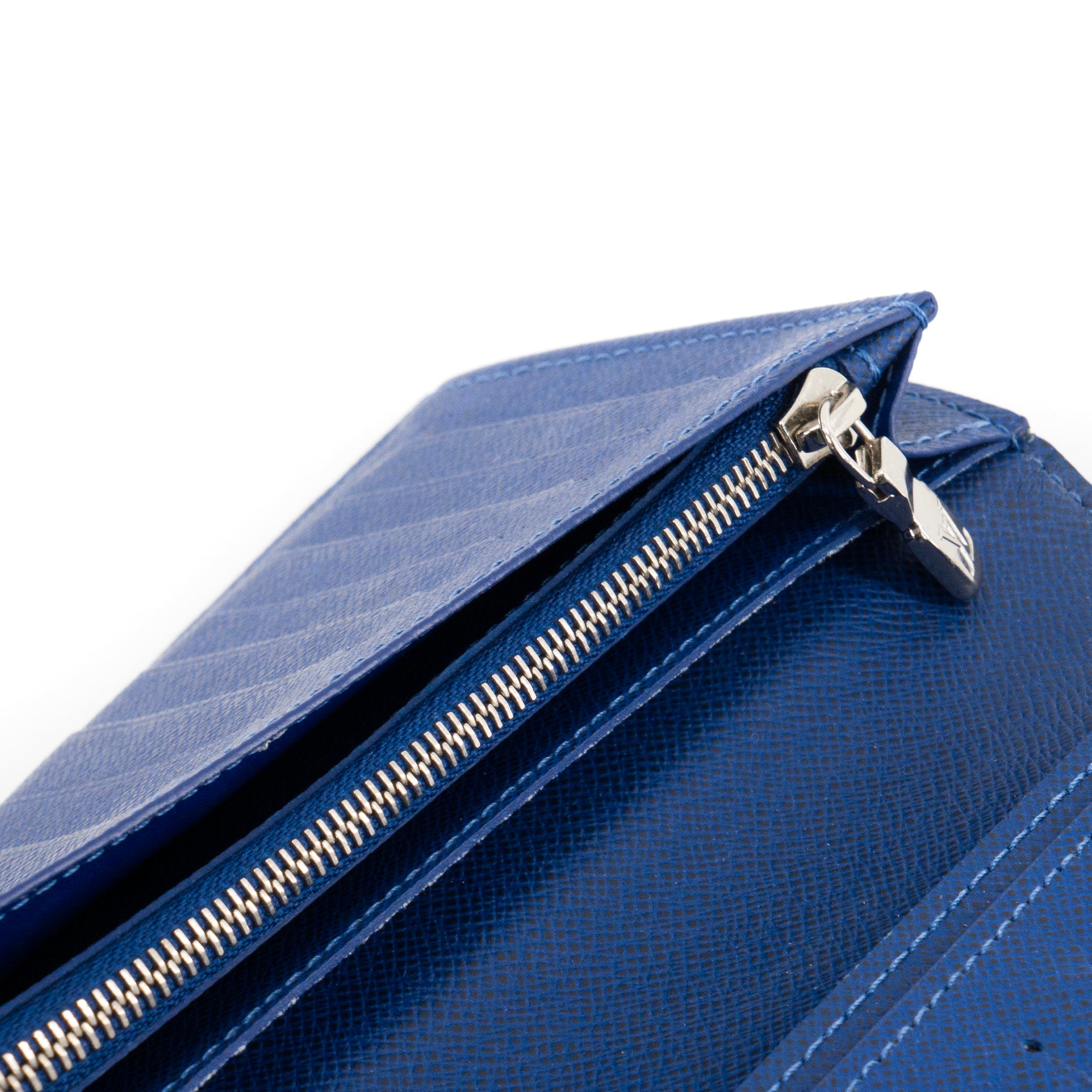 LOUIS VUITTON - Portefeuille Brazza Louis Vuitton en toile monogrammée bleu