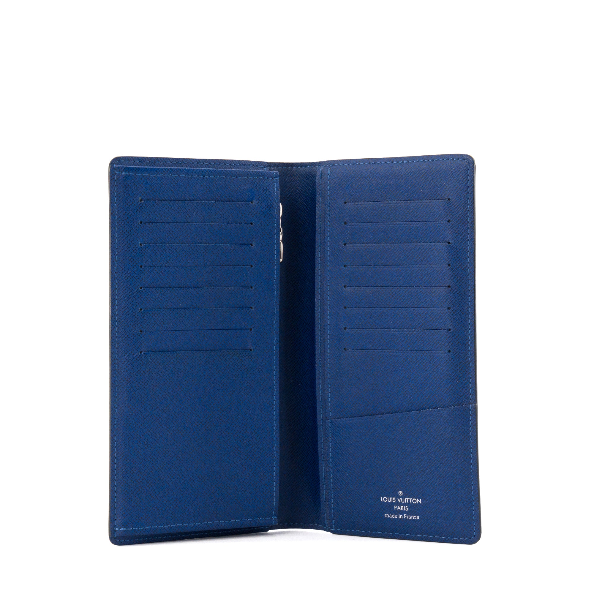 LOUIS VUITTON - Portefeuille Brazza Louis Vuitton en toile monogrammée bleu