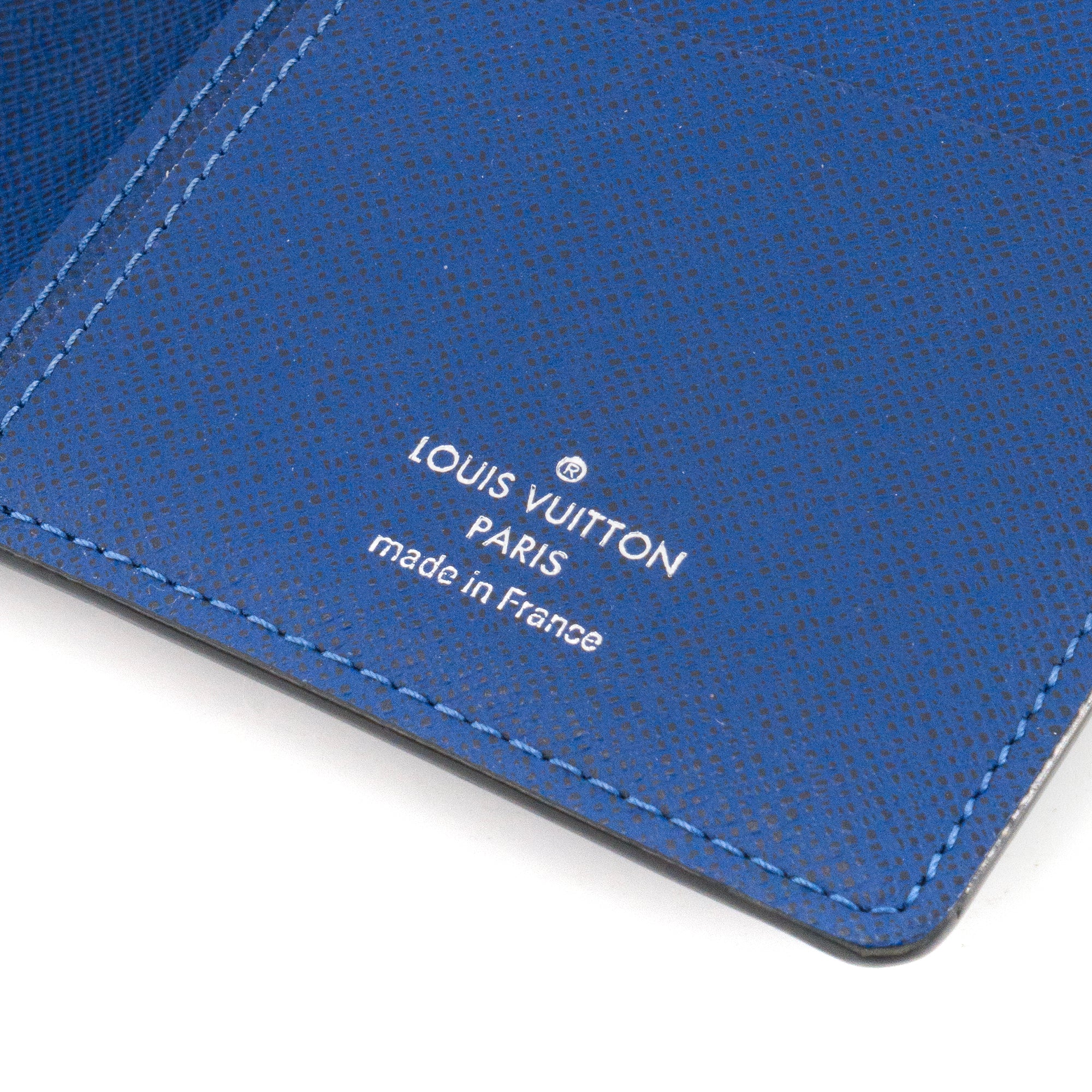 LOUIS VUITTON - Portefeuille Brazza Louis Vuitton en toile monogrammée bleu