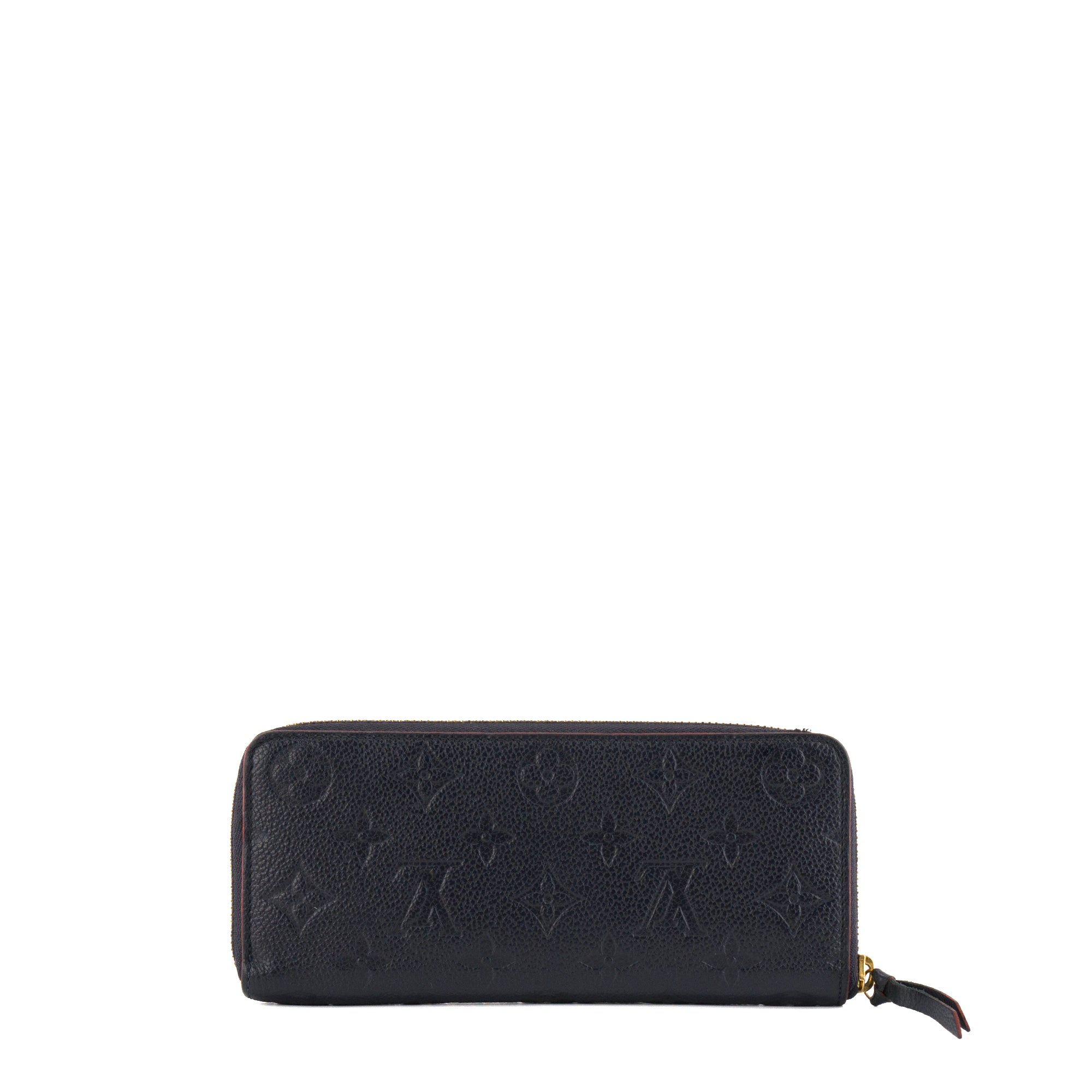 LOUIS VUITTON - Portefeuille Clémence Louis Vuitton en cuir empreinte bleu marine