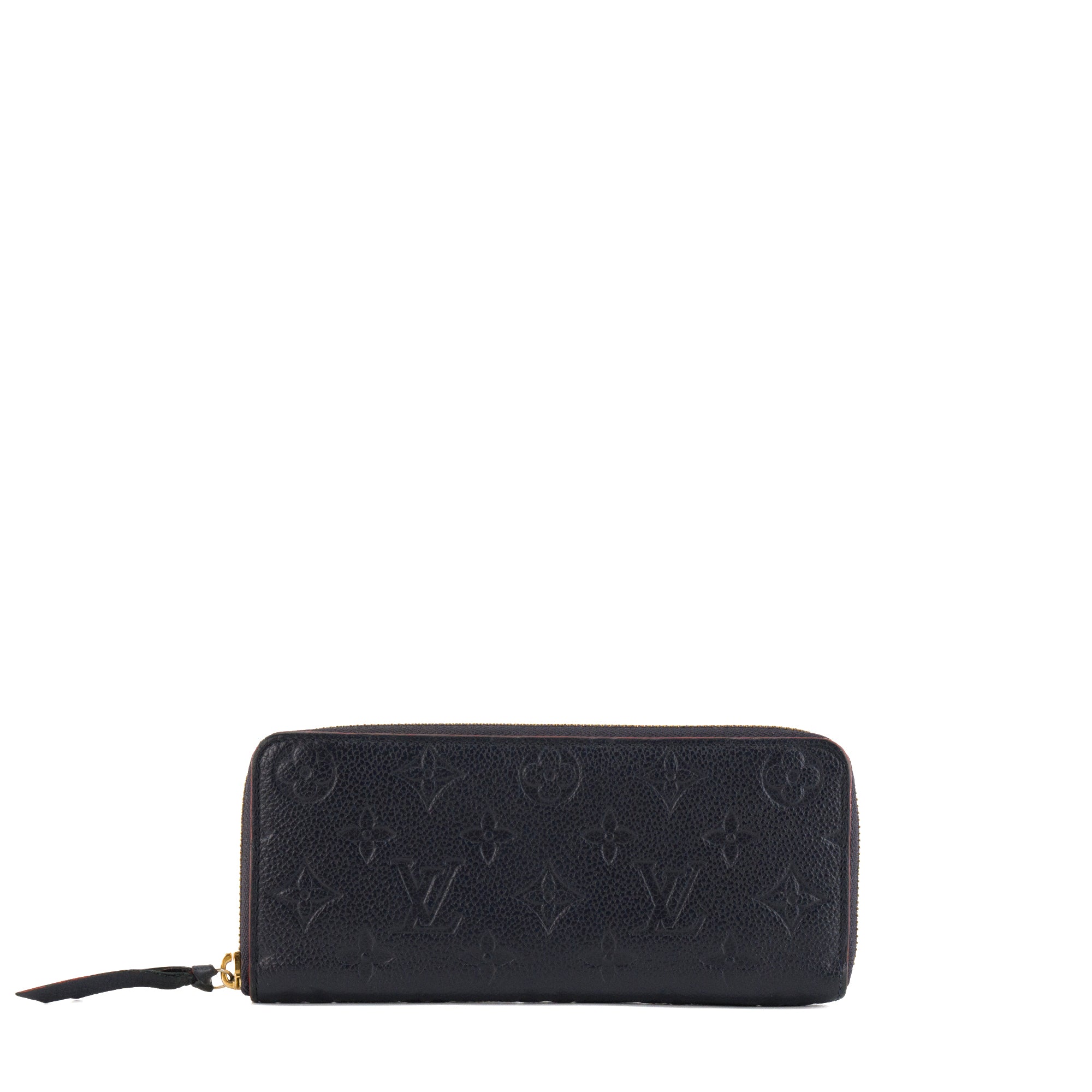 LOUIS VUITTON - Portefeuille Clémence Louis Vuitton en cuir empreinte bleu marine