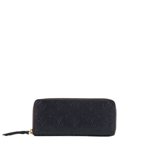 LOUIS VUITTON - Portefeuille Clémence Louis Vuitton en cuir empreinte bleu marine