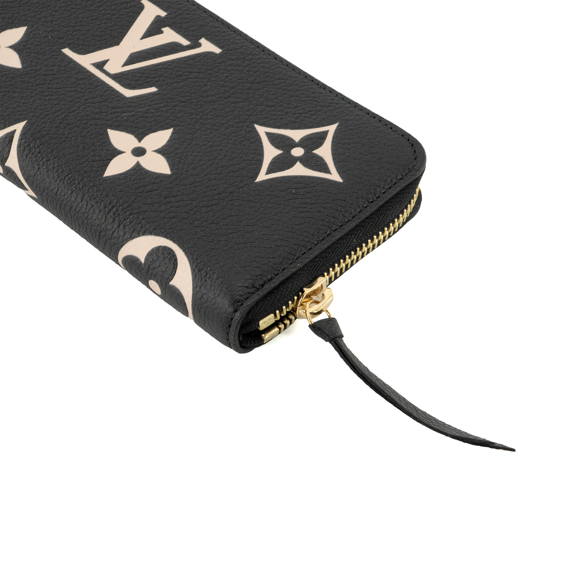 LOUIS VUITTON - Portefeuille Clémence Louis Vuitton en cuir empreinte monogram noir