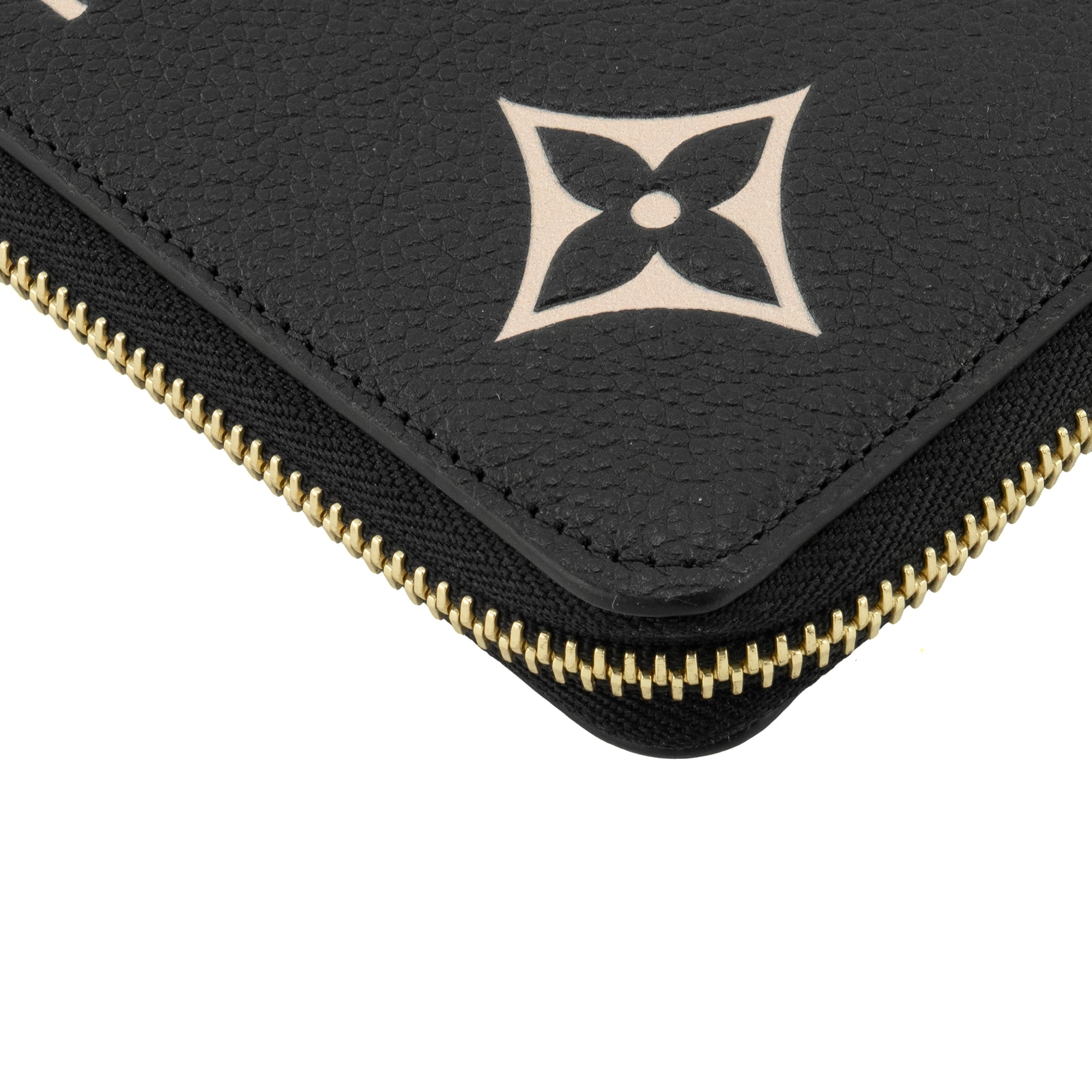 LOUIS VUITTON - Portefeuille Clémence Louis Vuitton en cuir empreinte monogram noir