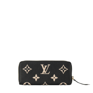 LOUIS VUITTON - Portefeuille Clémence Louis Vuitton en cuir empreinte monogram noir