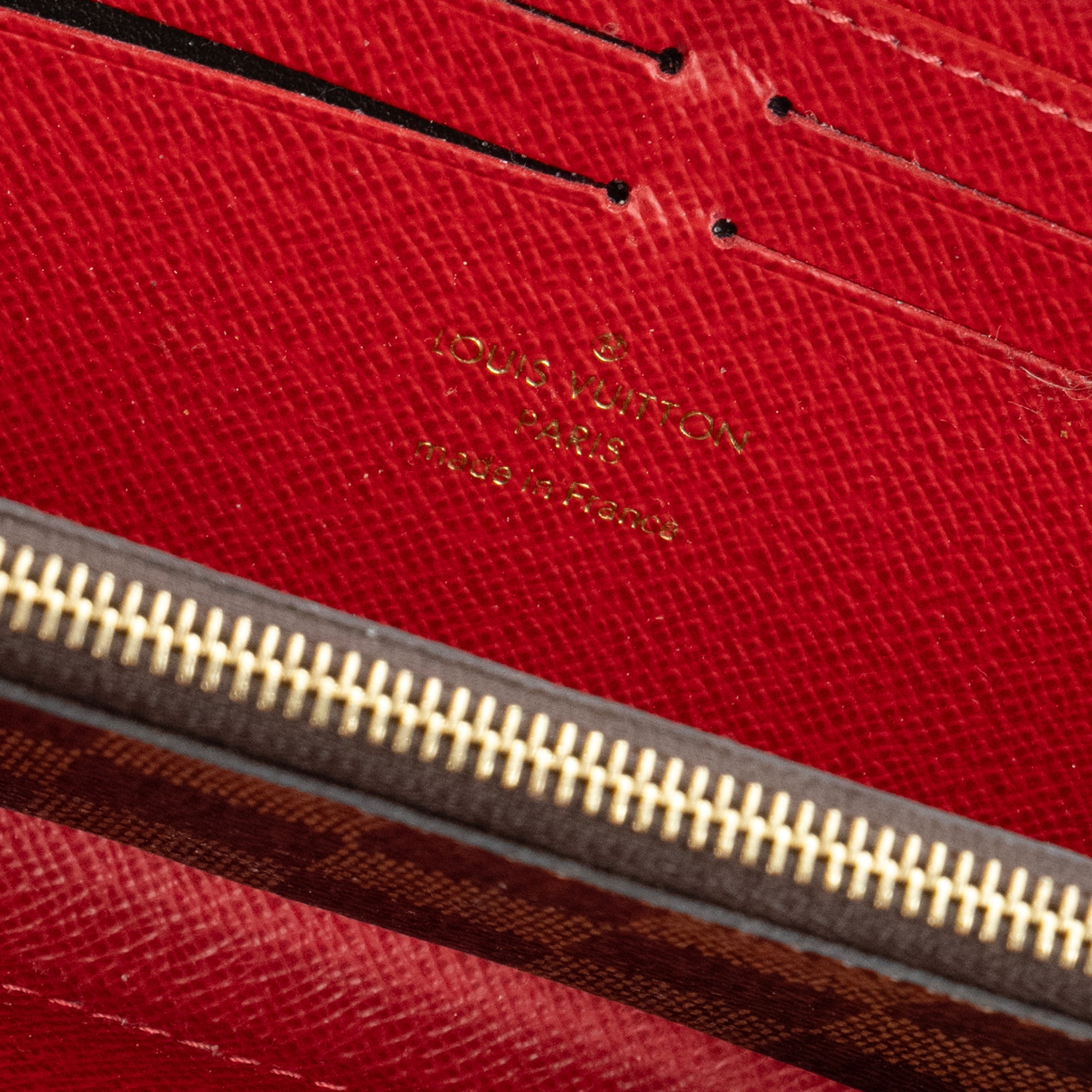 LOUIS VUITTON - Portefeuille Clémence Louis Vuitton en toile enduite damier ébène
