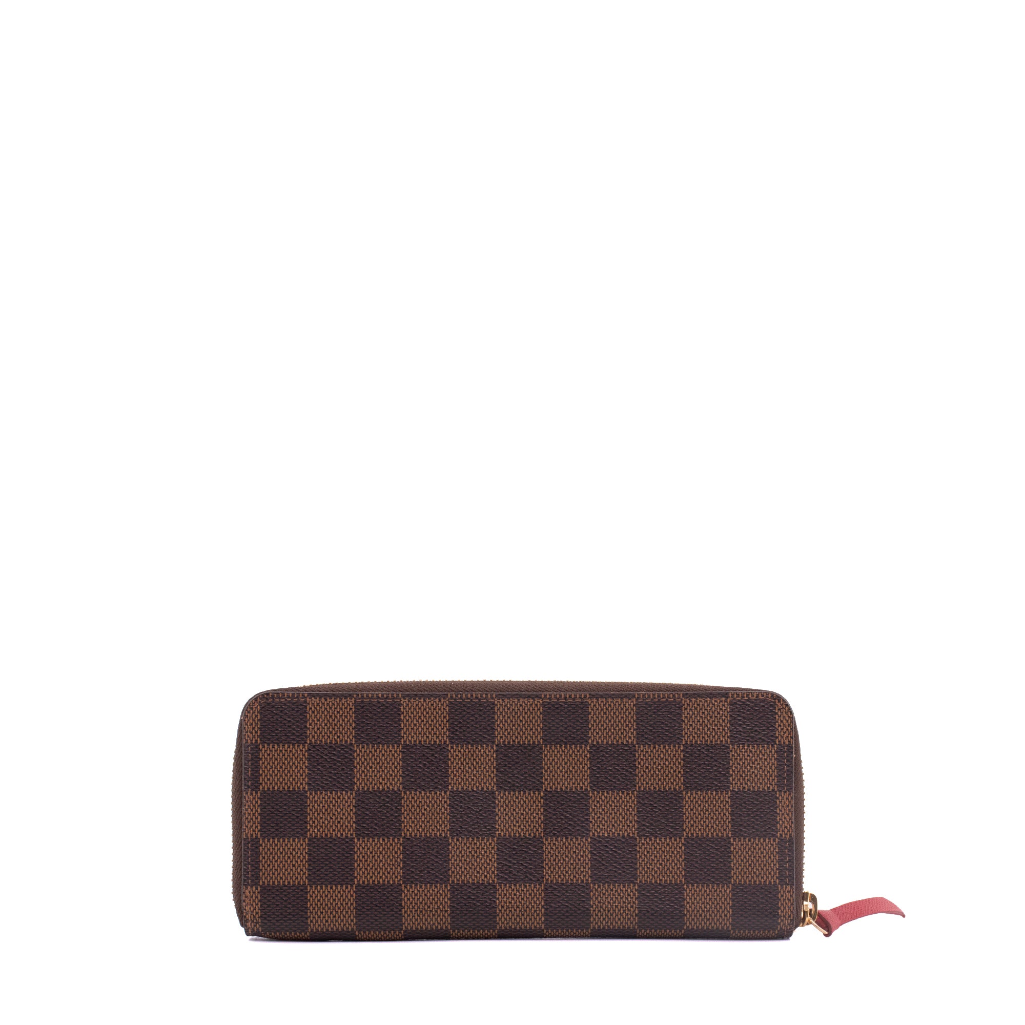 LOUIS VUITTON - Portefeuille Clémence Louis Vuitton en toile enduite damier ébène