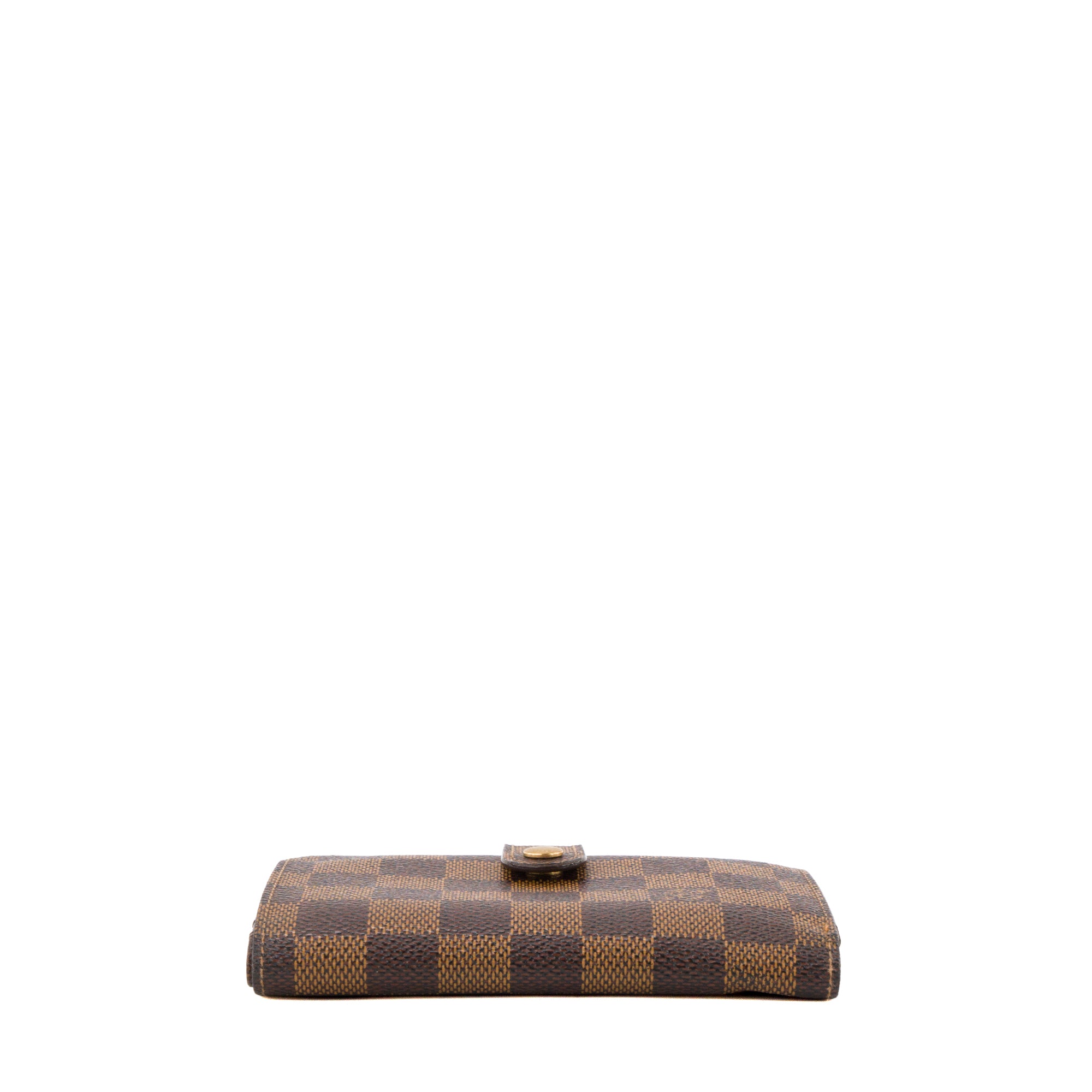 LOUIS VUITTON - Portefeuille Compact Louis Vuitton en toile enduite damier ébène