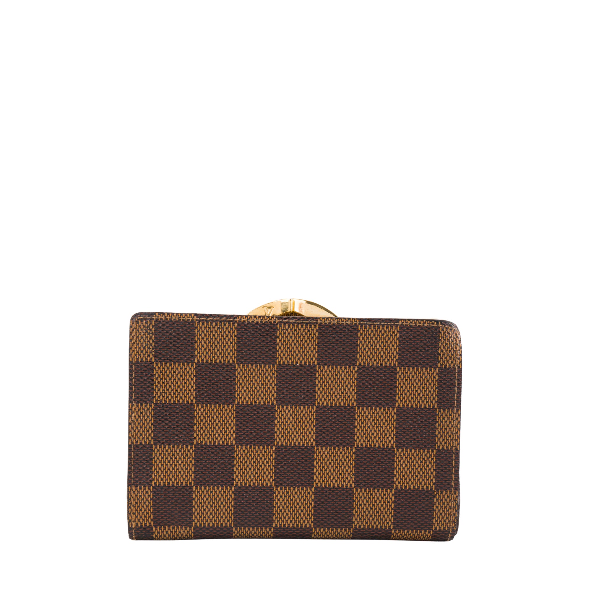LOUIS VUITTON - Portefeuille Compact Louis Vuitton en toile enduite damier ébène