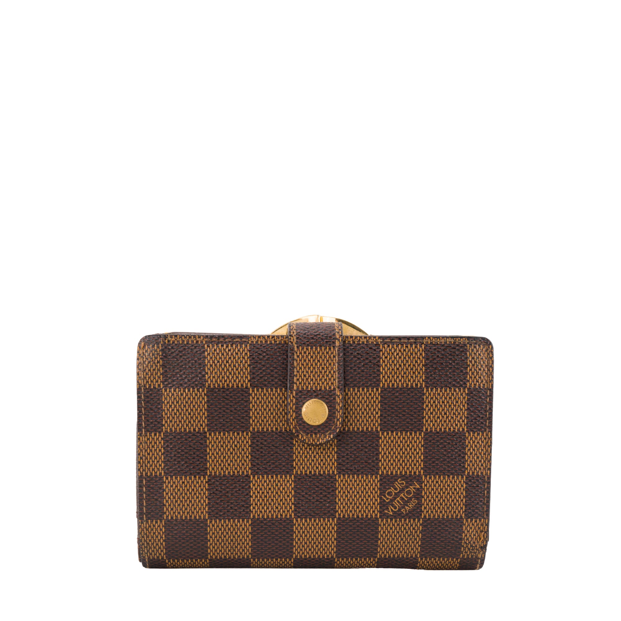 LOUIS VUITTON - Portefeuille Compact Louis Vuitton en toile enduite damier ébène