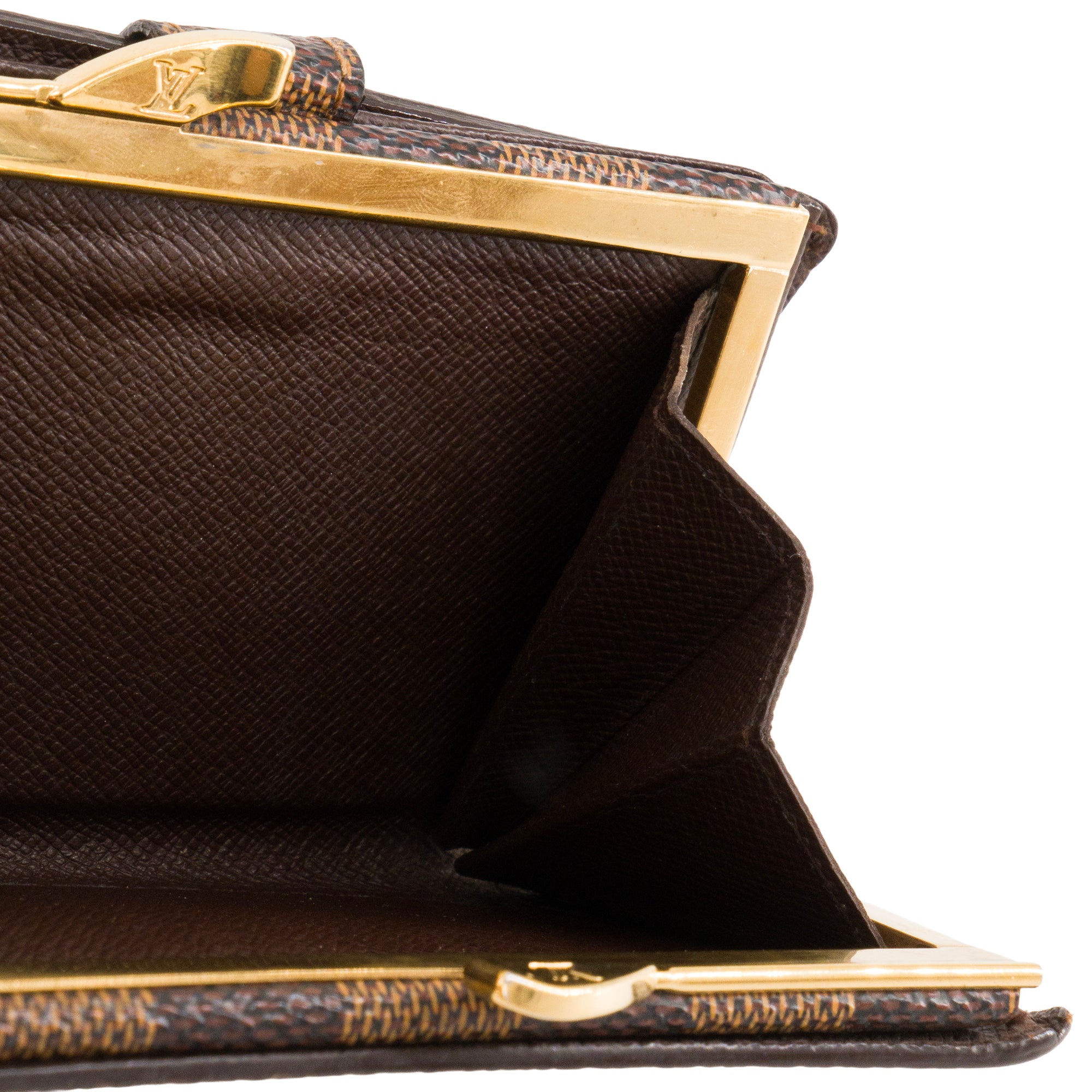 LOUIS VUITTON - Portefeuille Compact Louis Vuitton en toile enduite damier ébène