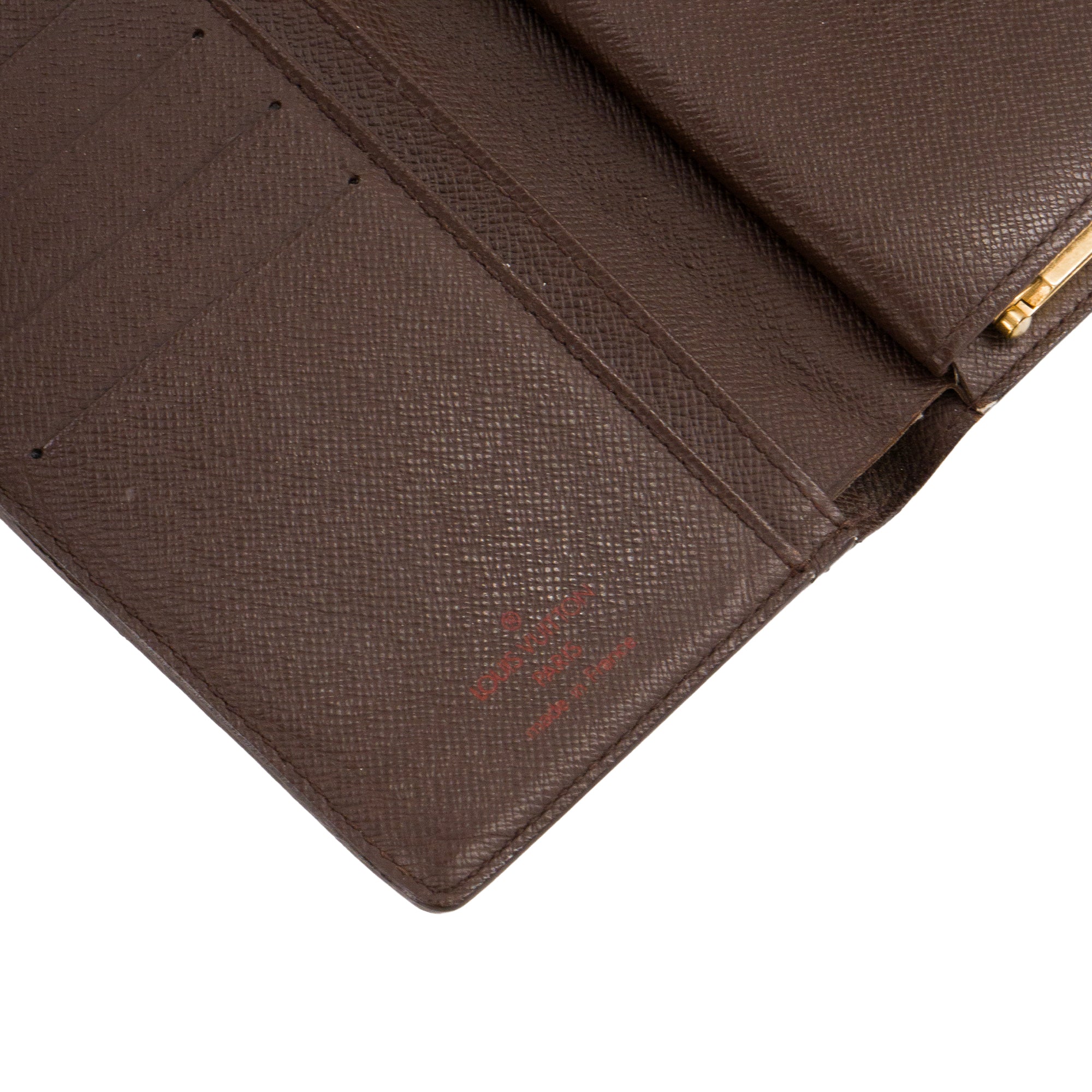 LOUIS VUITTON - Portefeuille Compact Louis Vuitton en toile enduite damier ébène