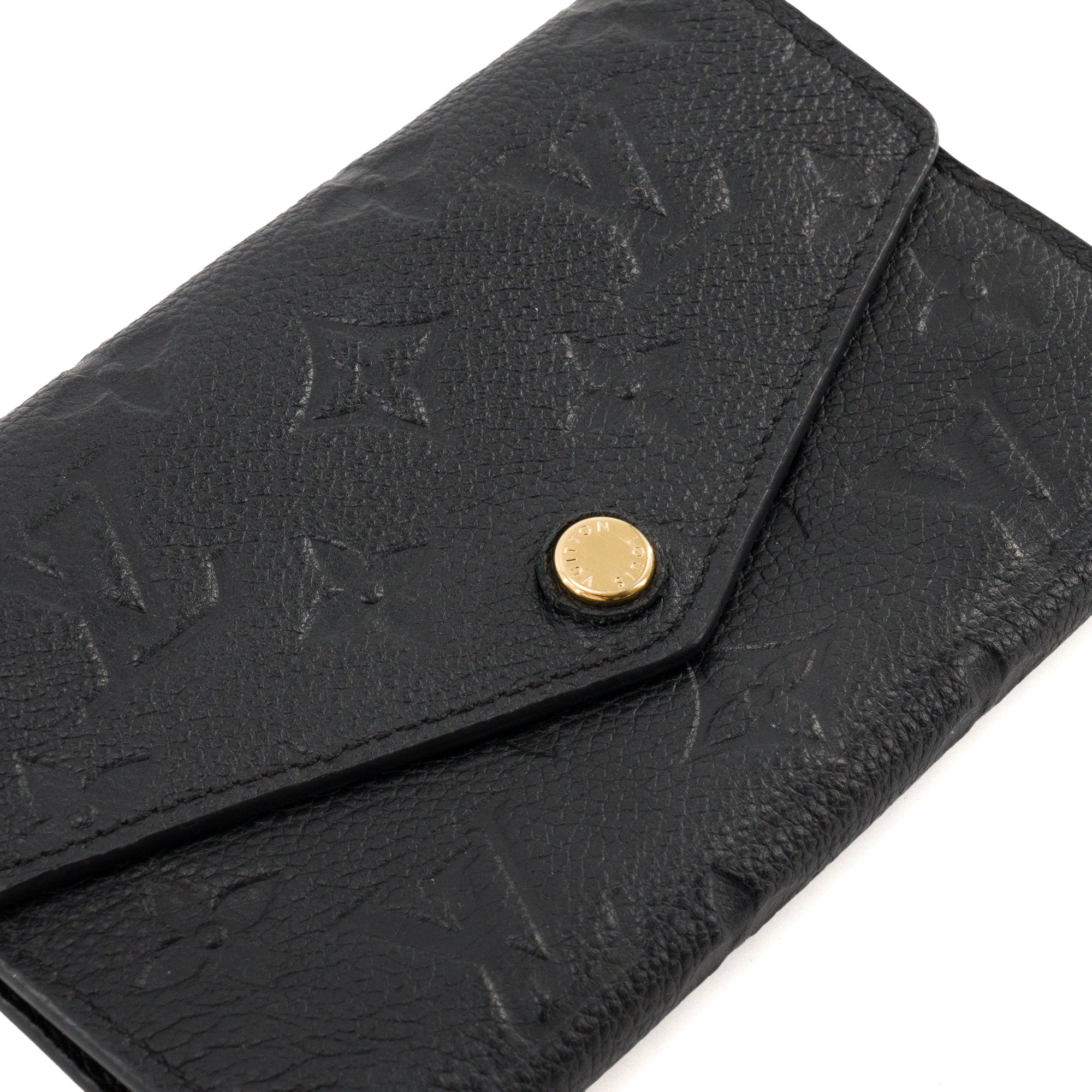 LOUIS VUITTON - Portefeuille Curieuse compact Louis Vuitton en cuir empreinte noir