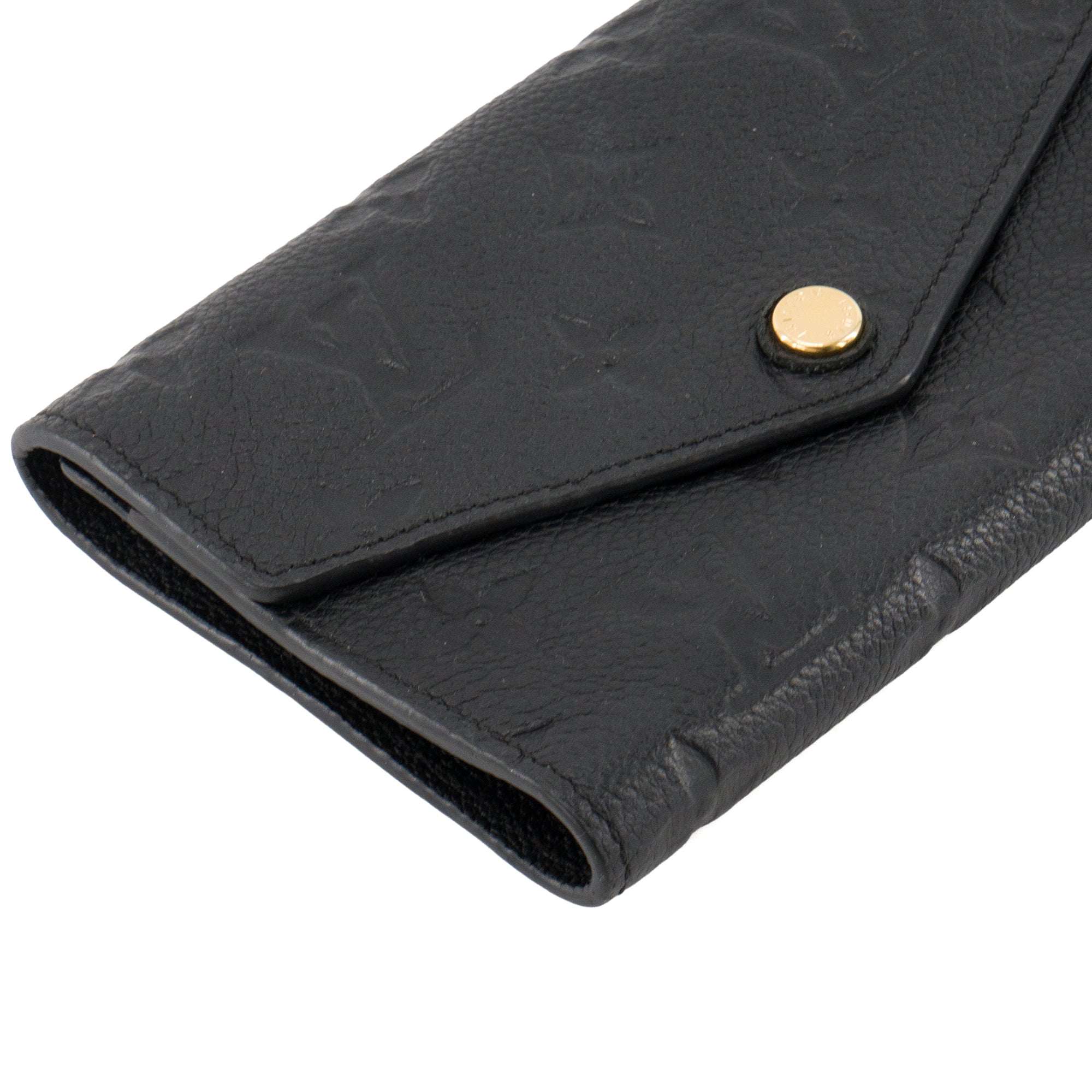 LOUIS VUITTON - Portefeuille Curieuse compact Louis Vuitton en cuir empreinte noir