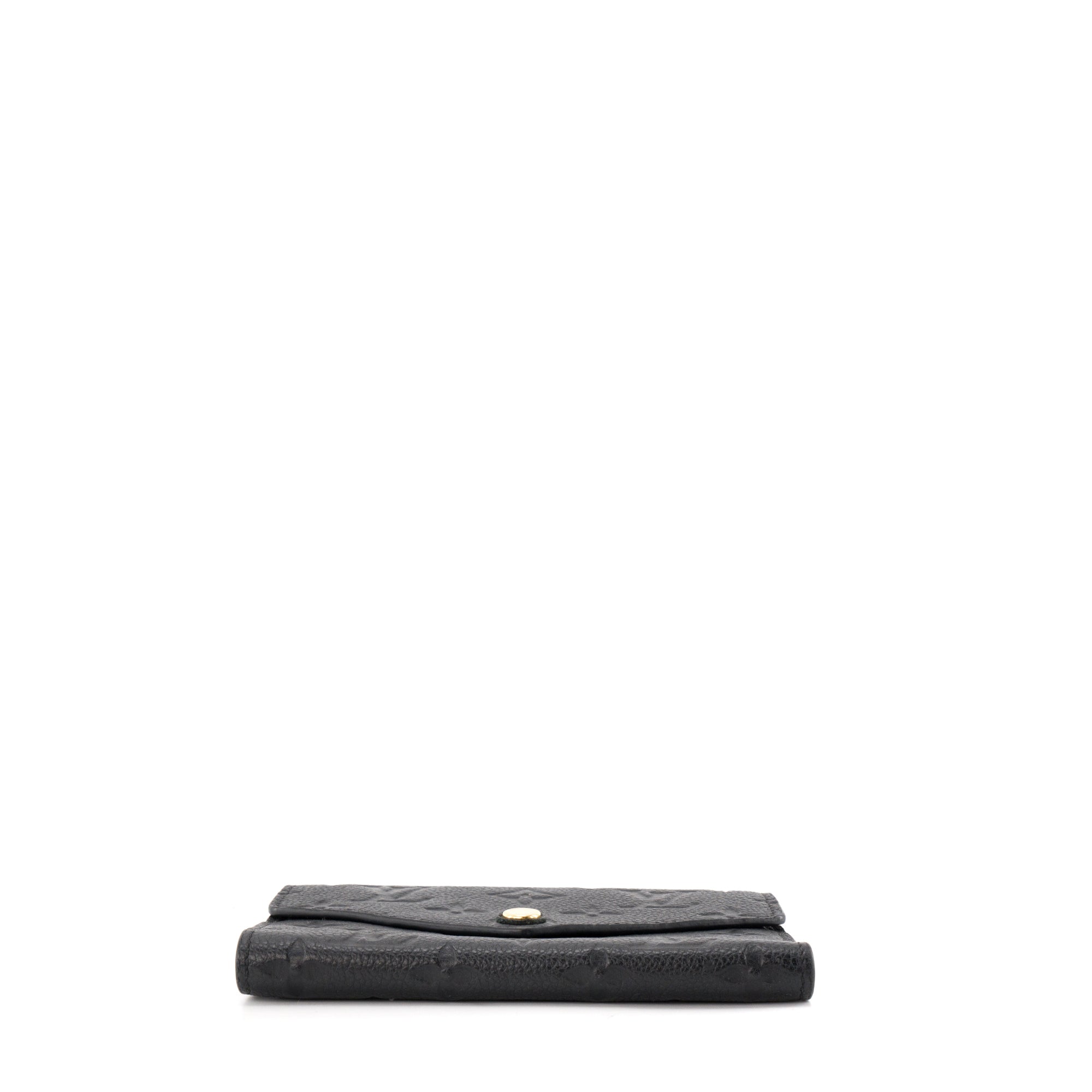 LOUIS VUITTON - Portefeuille Curieuse compact Louis Vuitton en cuir empreinte noir