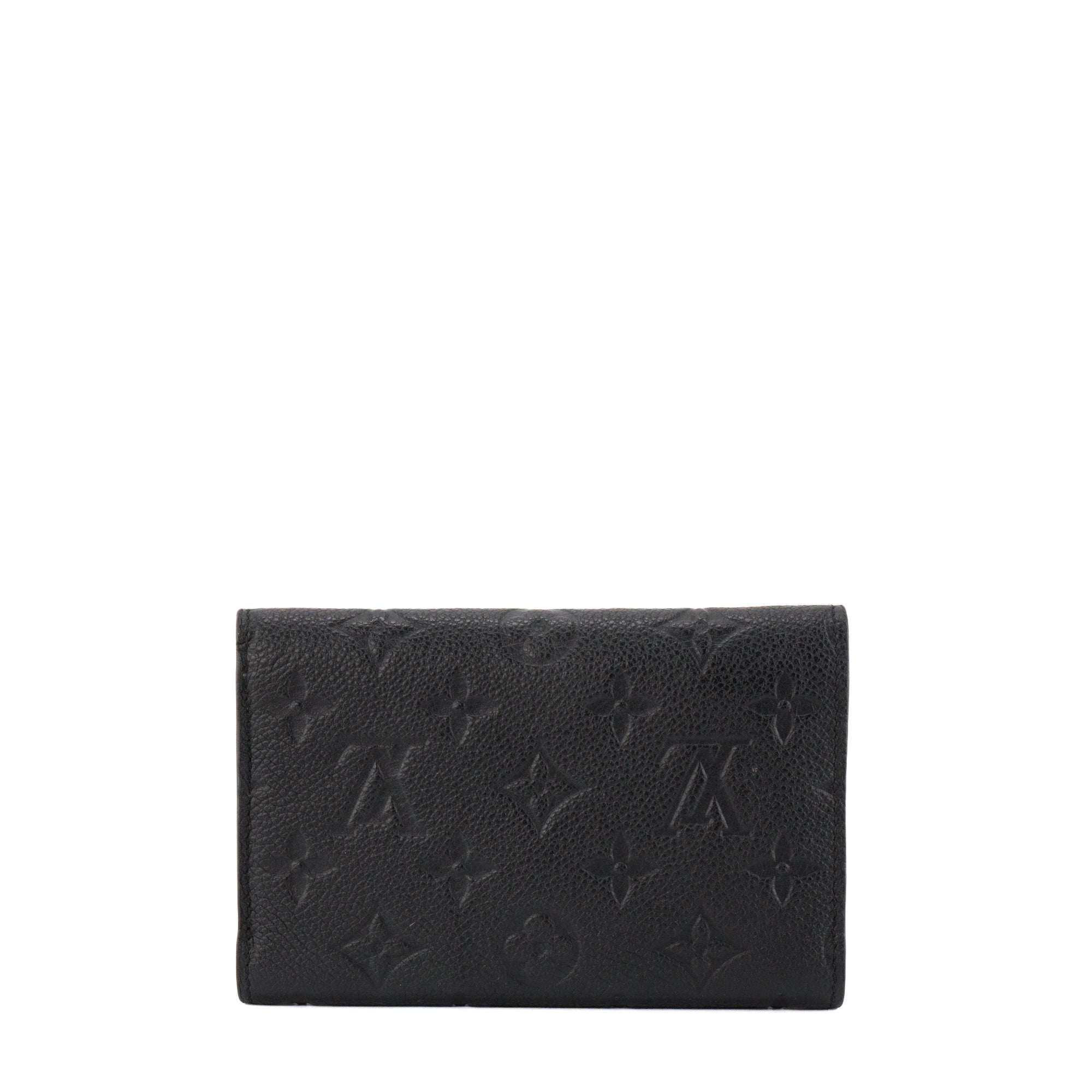 LOUIS VUITTON - Portefeuille Curieuse compact Louis Vuitton en cuir empreinte noir