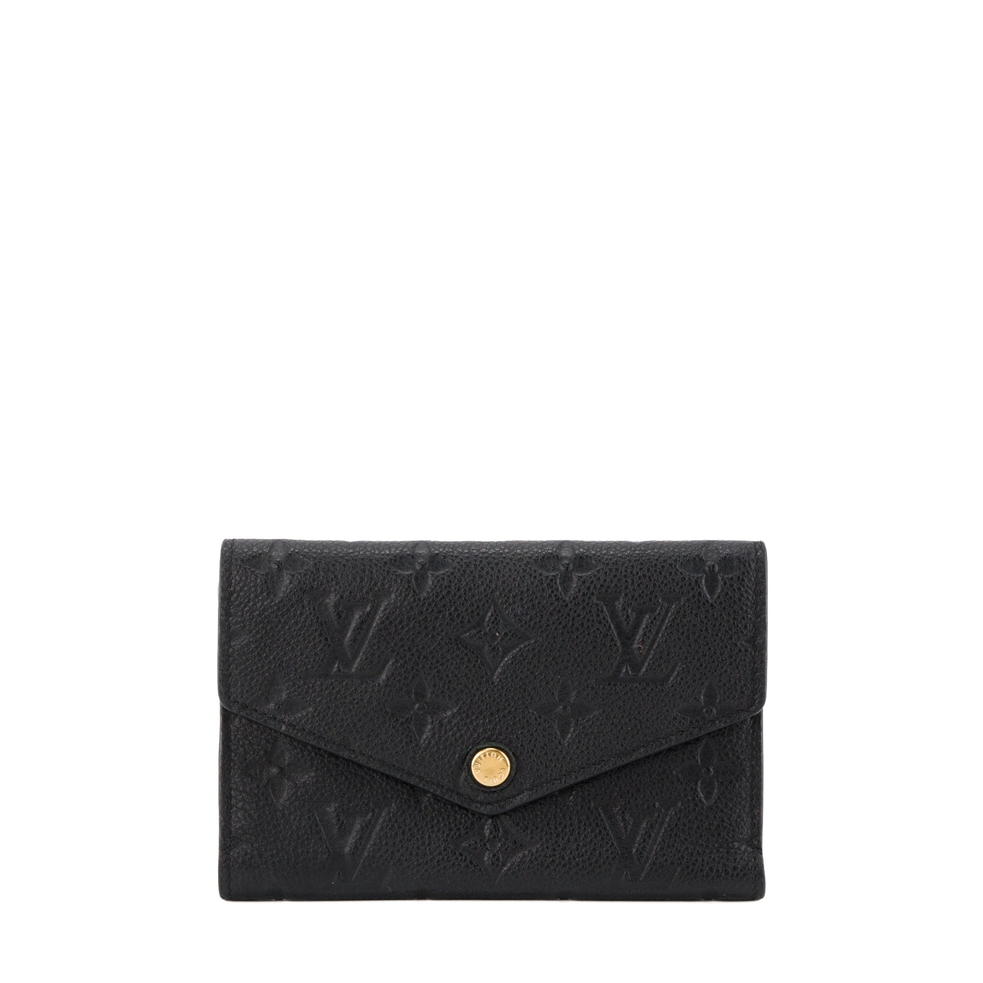 LOUIS VUITTON - Portefeuille Curieuse compact Louis Vuitton en cuir empreinte noir