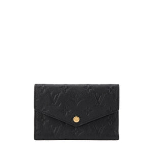 LOUIS VUITTON - Portefeuille Curieuse compact Louis Vuitton en cuir empreinte noir