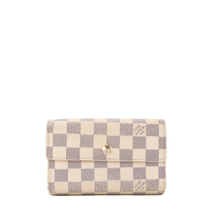 LOUIS VUITTON - Portefeuille Alexandra Louis Vuitton en toile enduite damier azur