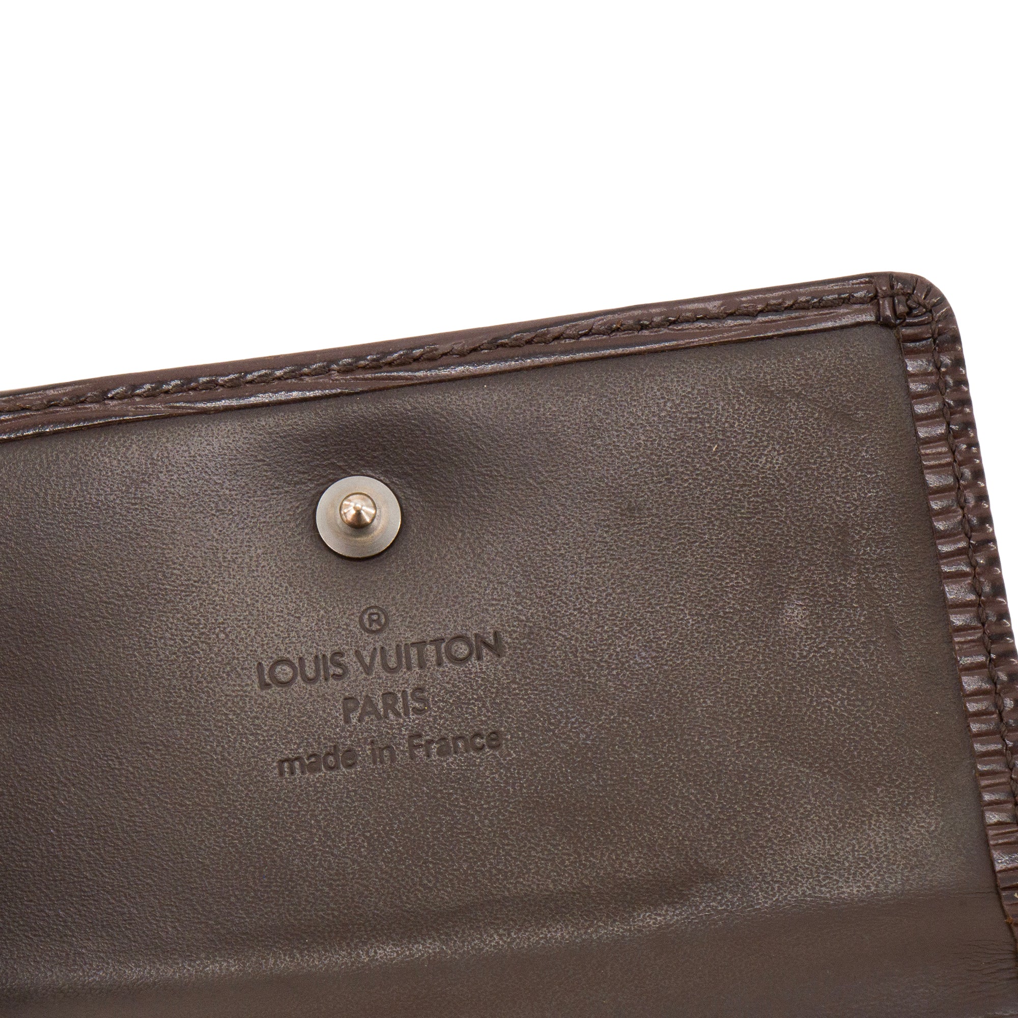 LOUIS VUITTON - Portefeuille Elise Louis Vuitton en cuir épi marron vintage