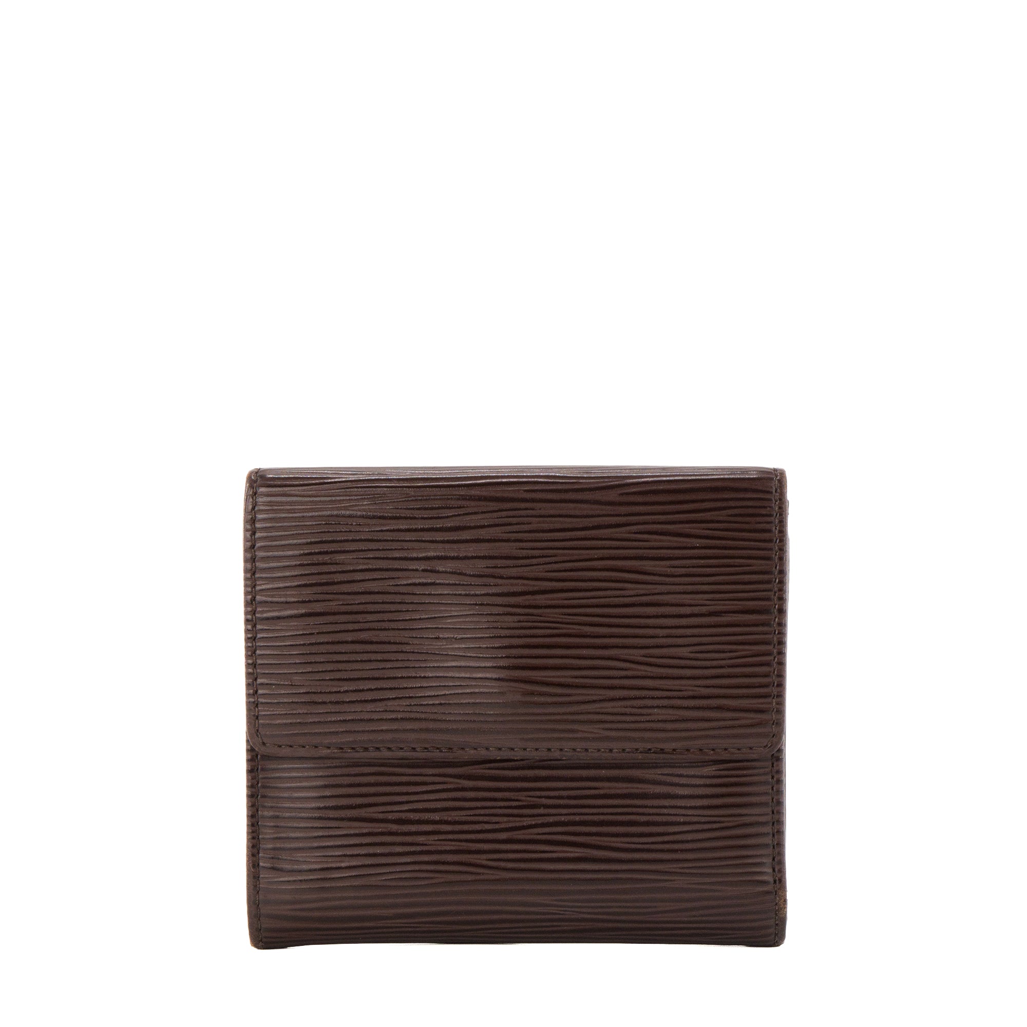 LOUIS VUITTON - Portefeuille Elise Louis Vuitton en cuir épi marron vintage