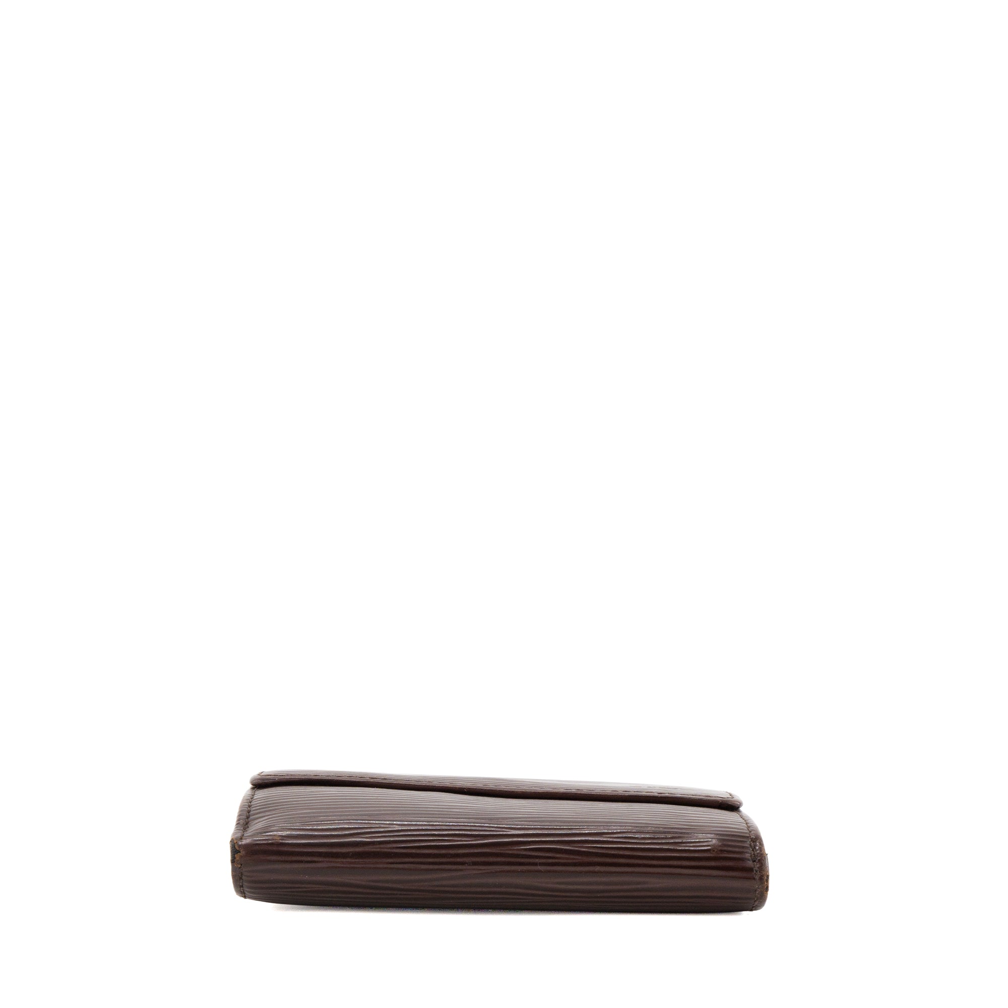 LOUIS VUITTON - Portefeuille Elise Louis Vuitton en cuir épi marron vintage