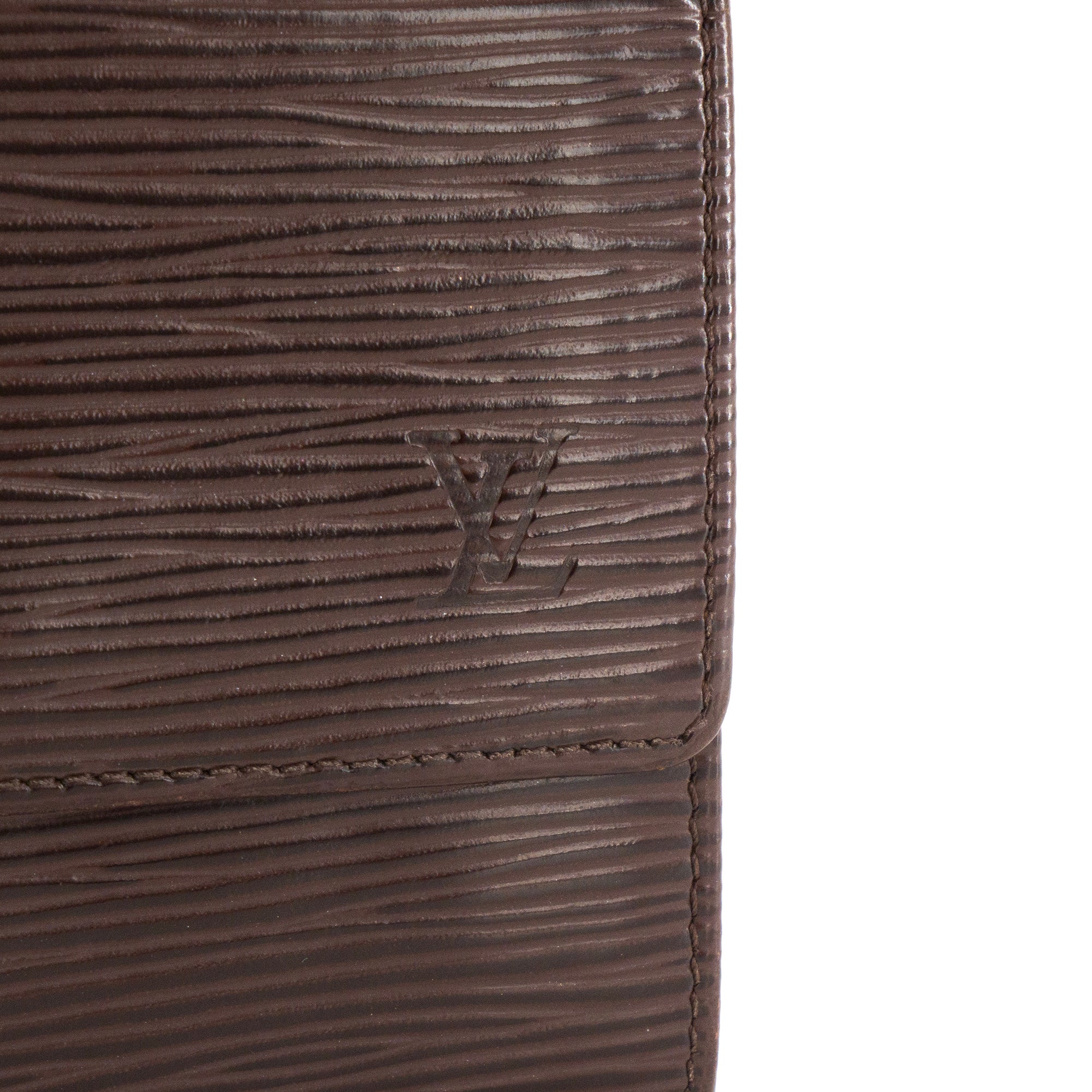 LOUIS VUITTON - Portefeuille Elise Louis Vuitton en cuir épi marron vintage