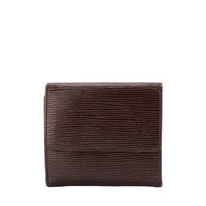 LOUIS VUITTON - Portefeuille Elise Louis Vuitton en cuir épi marron vintage