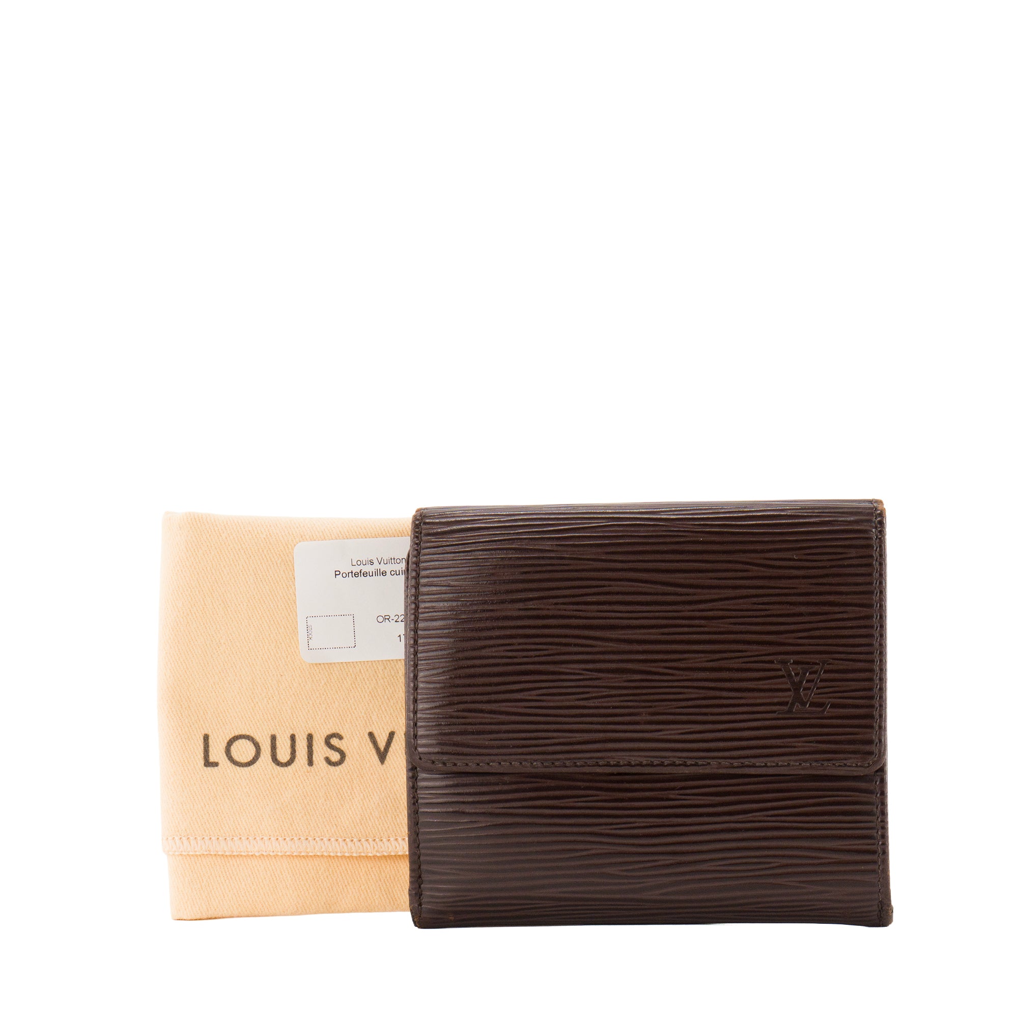 LOUIS VUITTON - Portefeuille Elise Louis Vuitton en cuir épi marron vintage