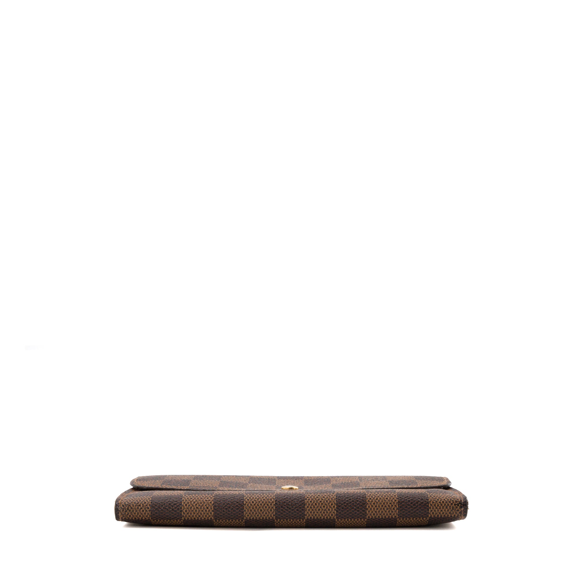 LOUIS VUITTON - Portefeuille Emilie Louis Vuitton en toile enduite damier ébène