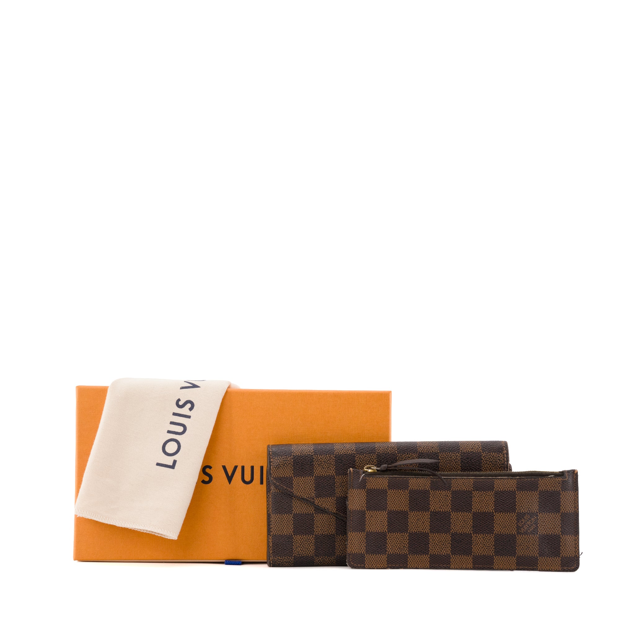LOUIS VUITTON - Portefeuille Joséphine Louis Vuitton en toile enduite damier ébène