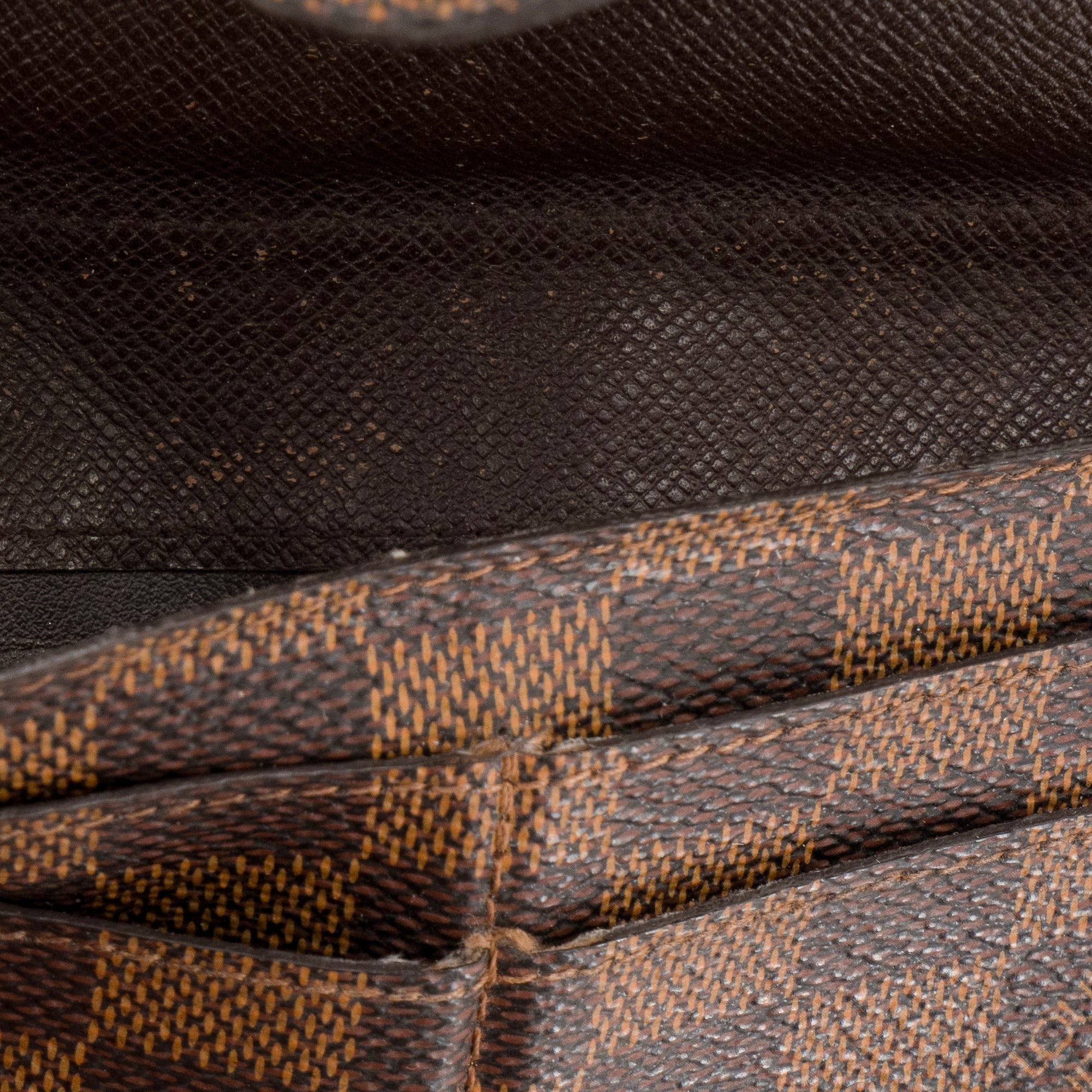 LOUIS VUITTON - Portefeuille Joséphine Louis Vuitton en toile enduite damier ébène