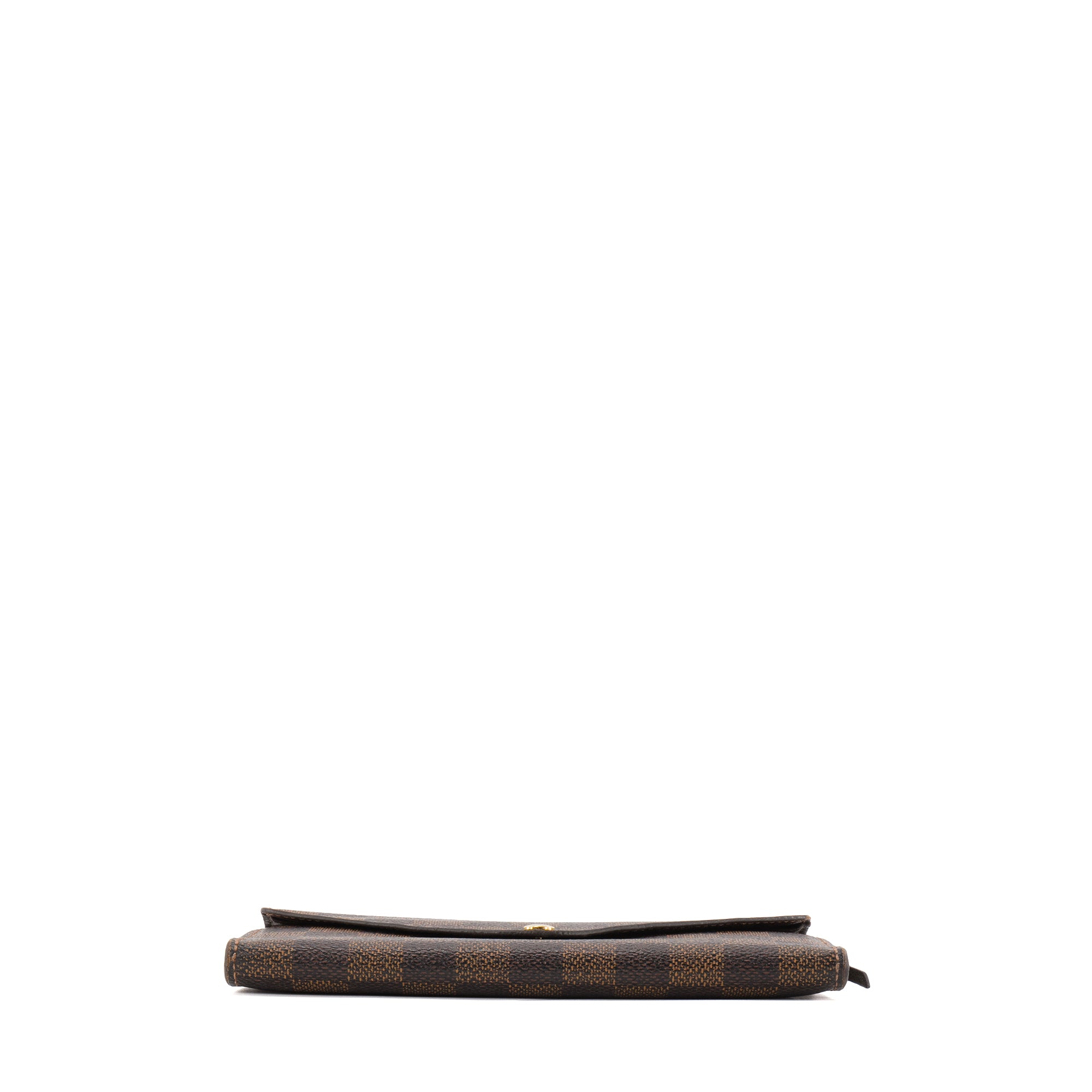 LOUIS VUITTON - Portefeuille Joséphine Louis Vuitton en toile enduite damier ébène