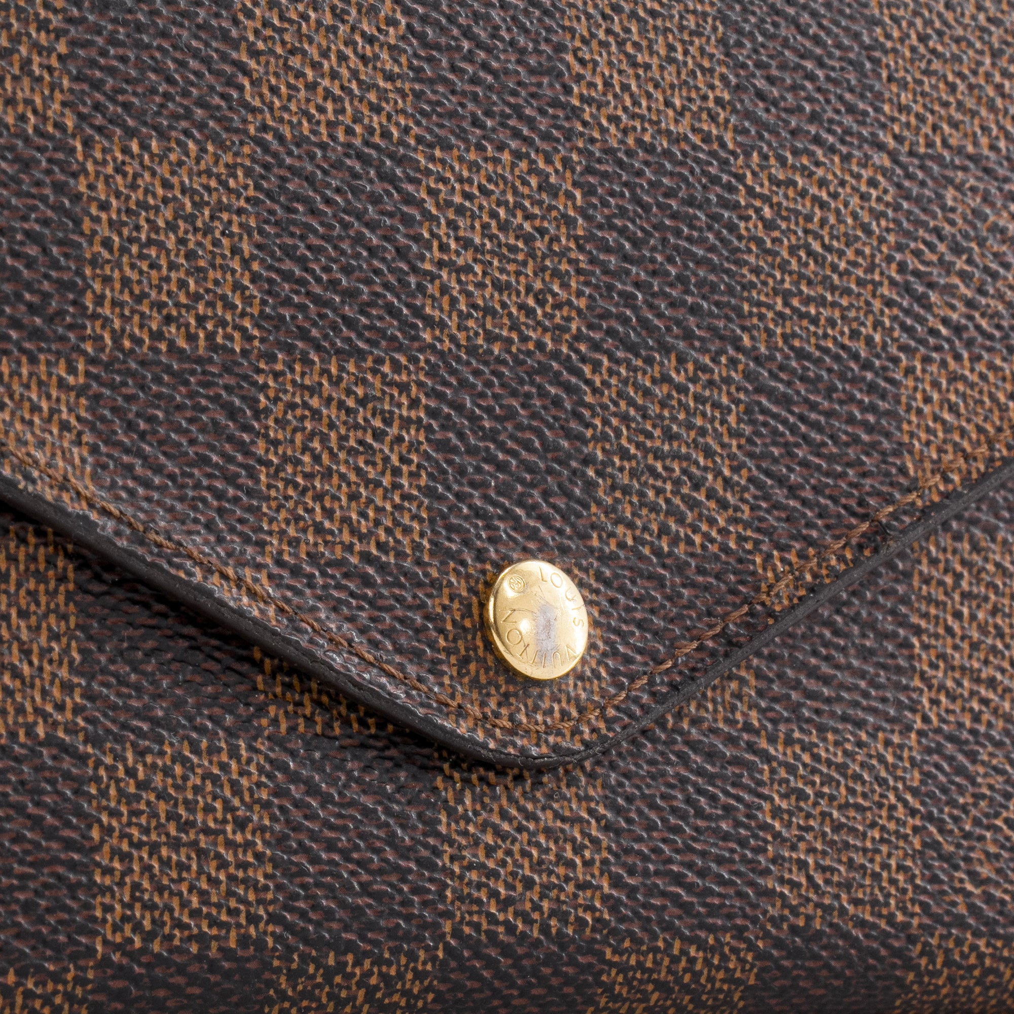 LOUIS VUITTON - Portefeuille Joséphine Louis Vuitton en toile enduite damier ébène