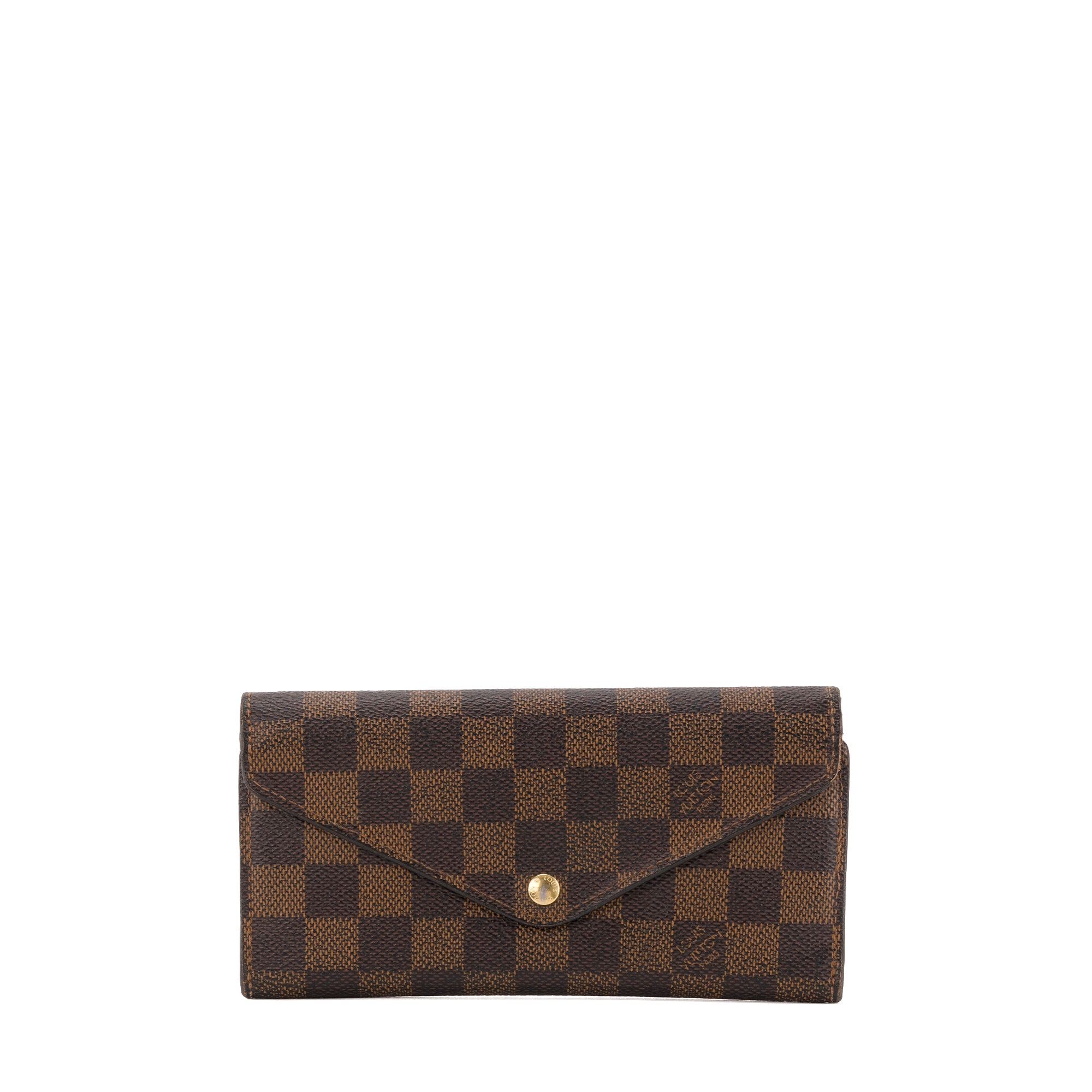 LOUIS VUITTON - Portefeuille Joséphine Louis Vuitton en toile enduite damier ébène