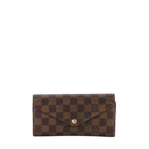 LOUIS VUITTON - Portefeuille Joséphine Louis Vuitton en toile enduite damier ébène