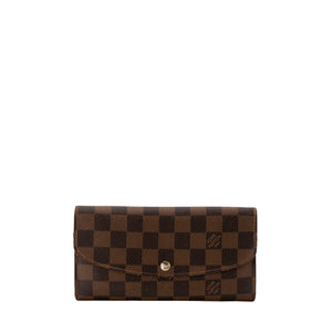 LOUIS VUITTON - Portefeuille Sarah Louis Vuitton en toile enduite damier ébène