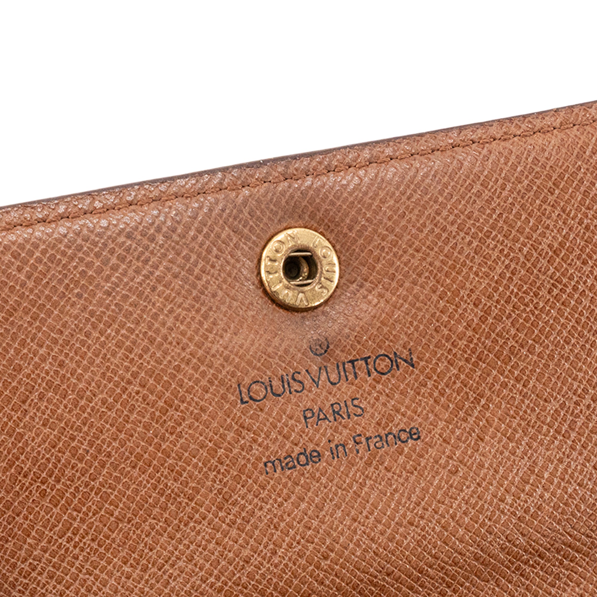 LOUIS VUITTON - Portefeuille Louis Vuitton en toile monogrammée marron vintage