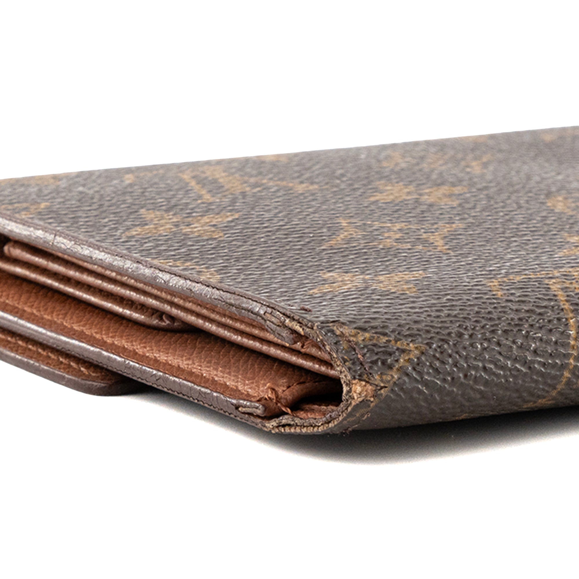 LOUIS VUITTON - Portefeuille Louis Vuitton en toile monogrammée marron vintage