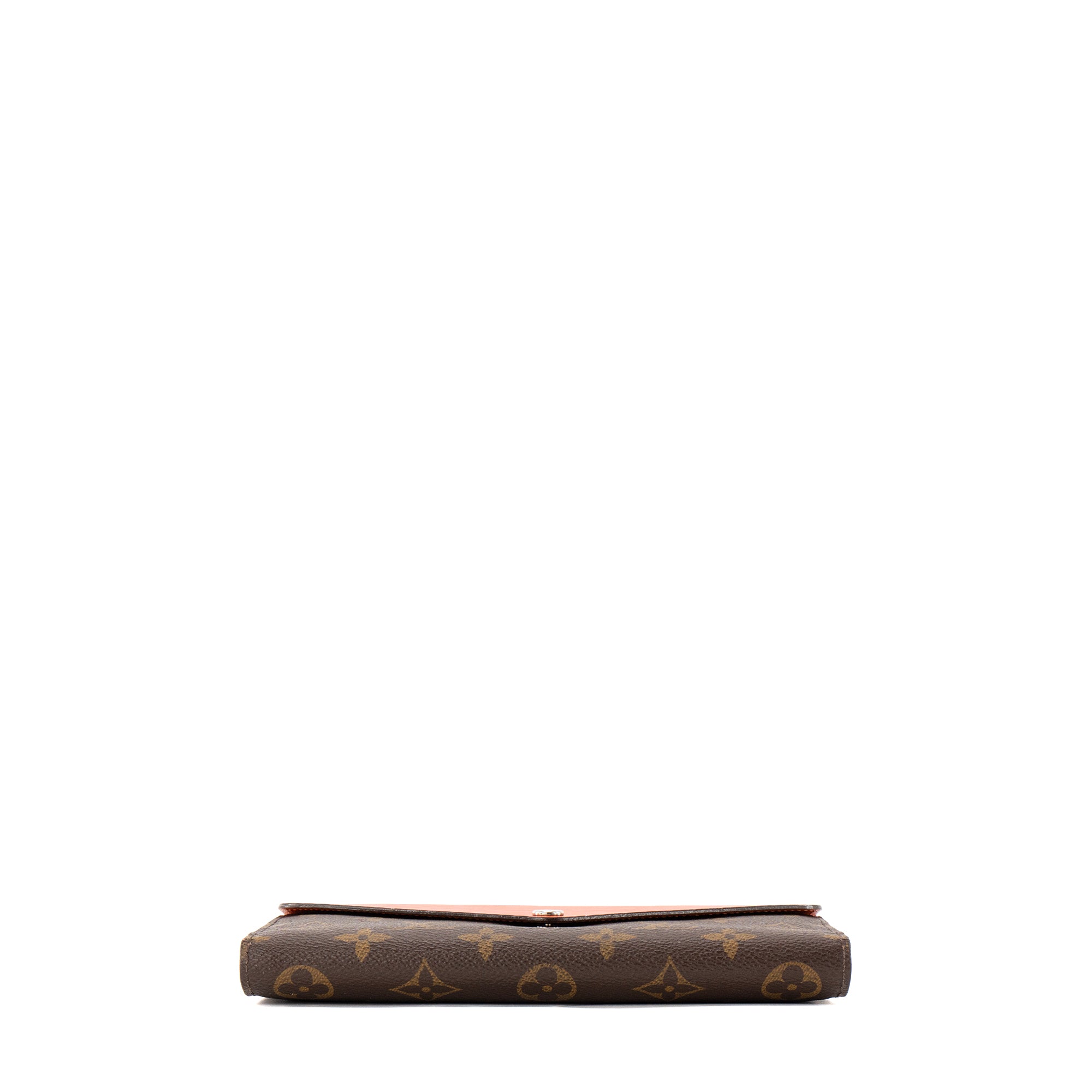 LOUIS VUITTON - Portefeuille Marie Lou Louis Vuitton en toile enduite monogrammée et cuir épi orange