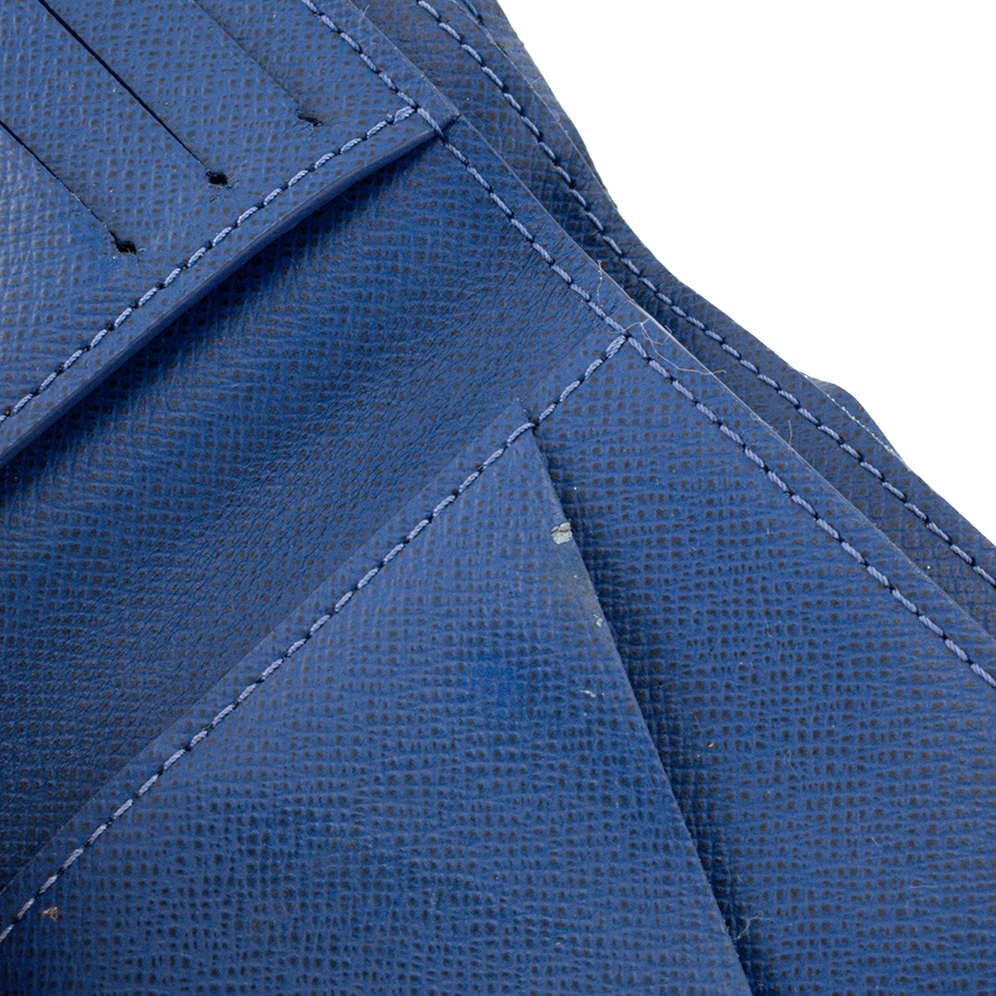 LOUIS VUITTON - Portefeuille Multiple Louis Vuitton en cuir et toile enduite monogrammée bleu