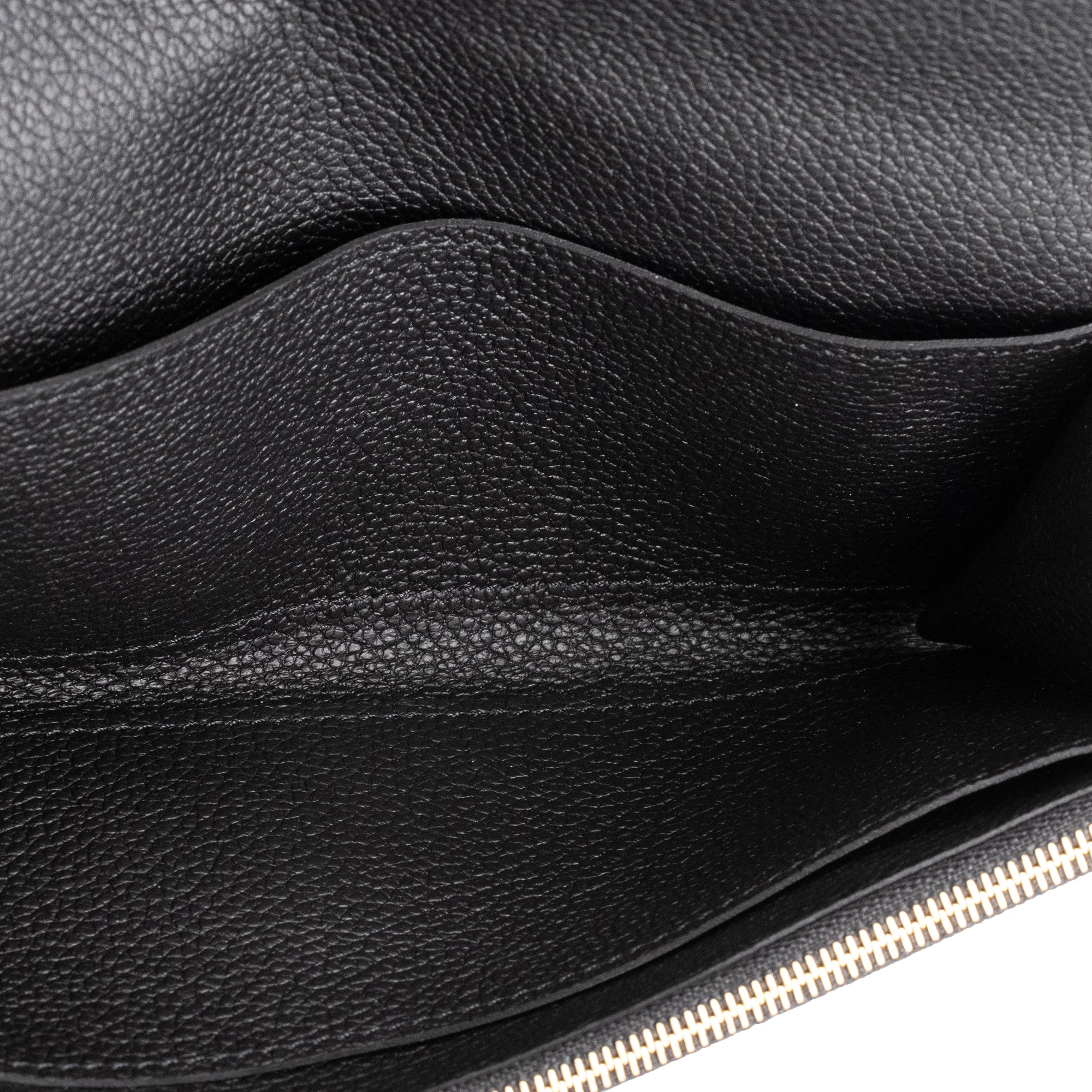 LOUIS VUITTON - Portefeuille Émilie Louis Vuitton en cuir grainé noir